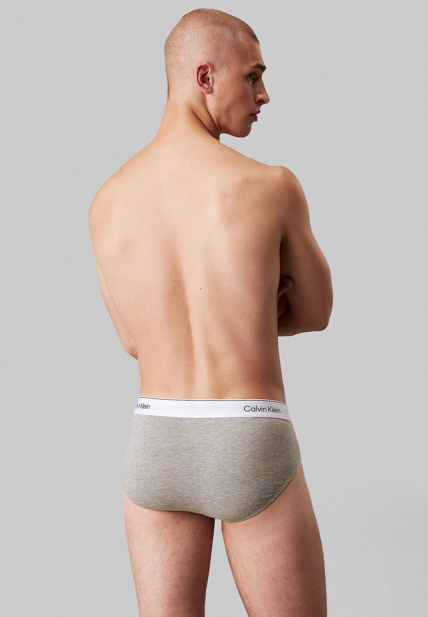 Calvin Klein Icon Baumwoll-Stretch-Hüftslips – 3er-Pack – Shoreline, Grey Heather, Lively Teal