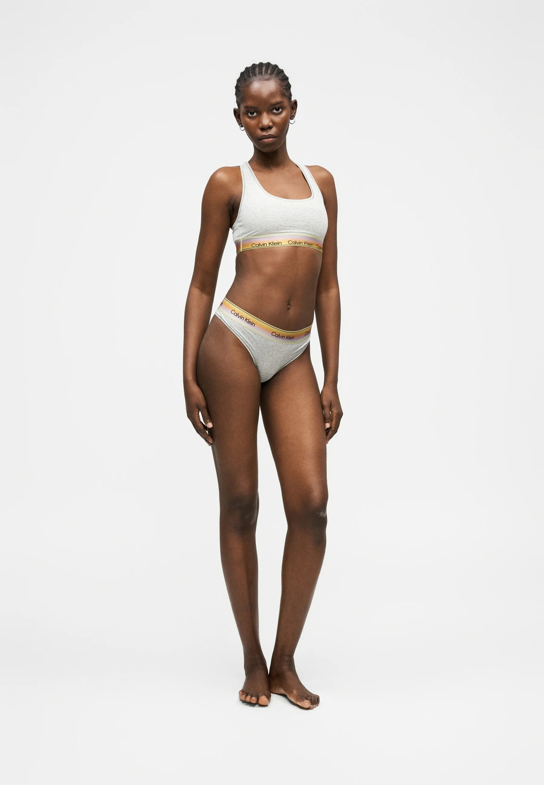 Calvin Klein Pride Unlined Bralette Soft Bra – Grey Heather