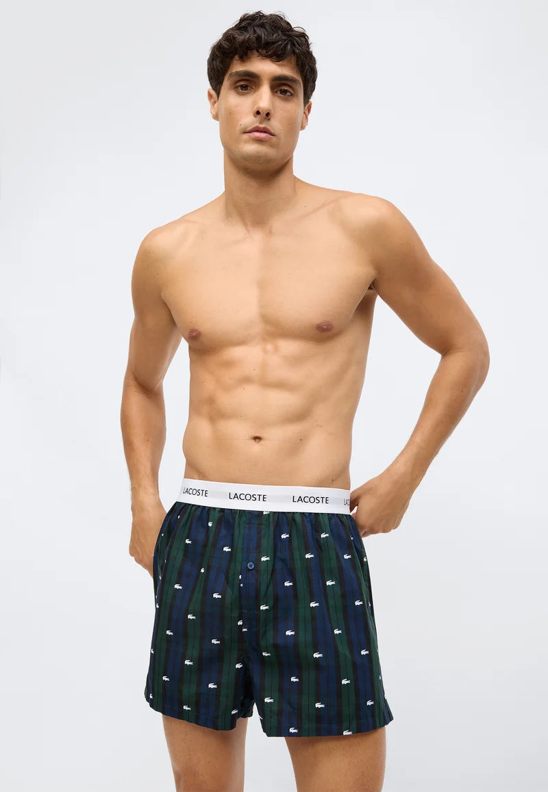 Boxer in cotone sciolto Lacoste intimo confezione da 3 - Blu navy, Sinople