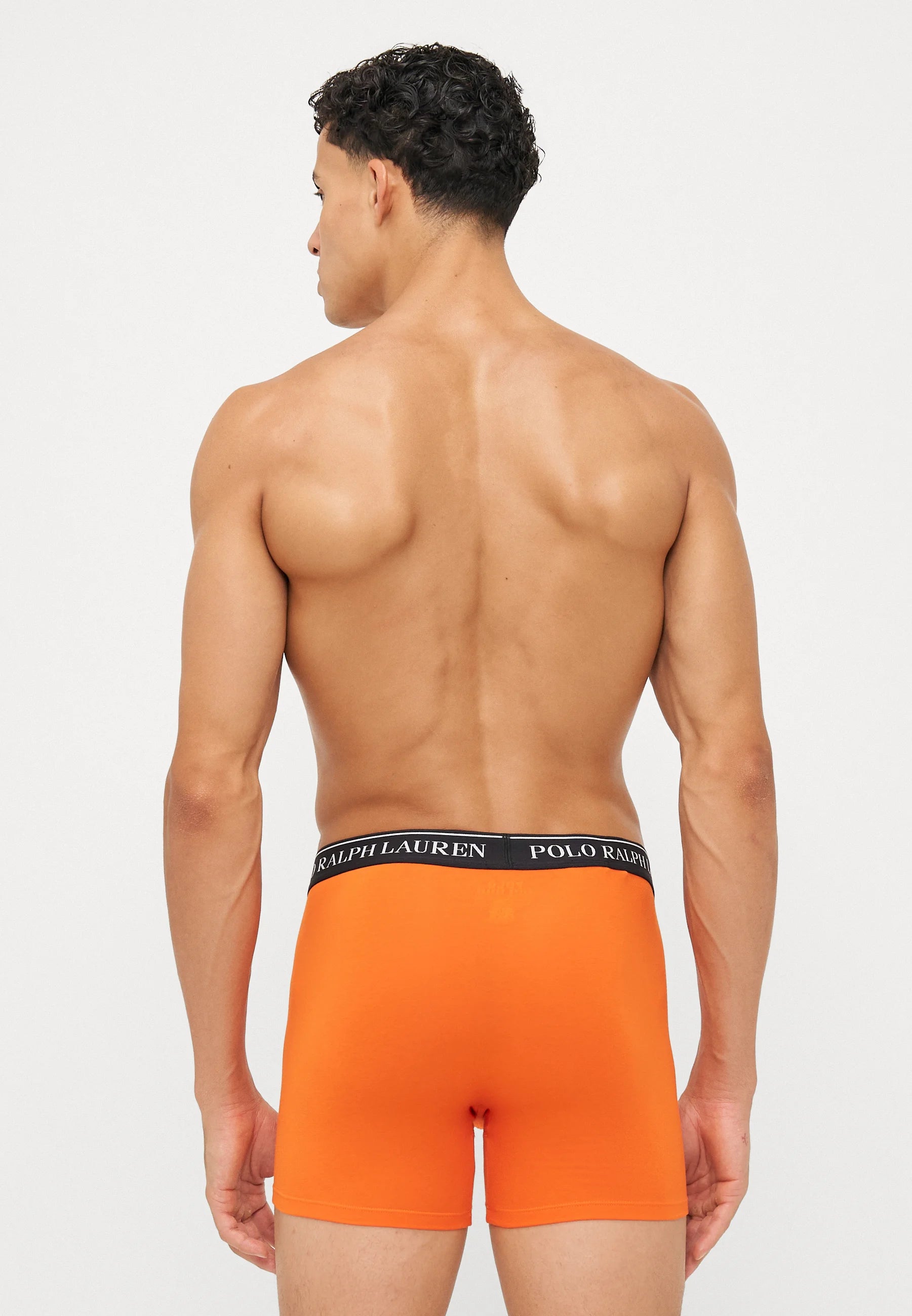 Polo Ralph Lauren Boxer en coton stretch – Lot de 3 – Orange, Vert, Noir