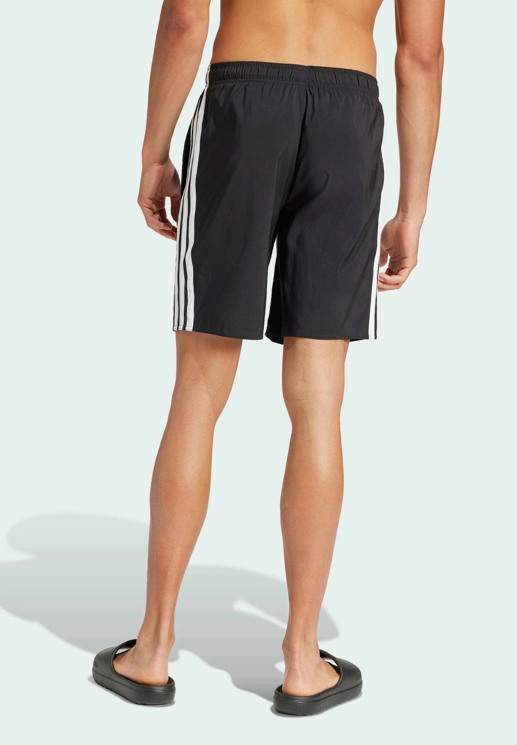 8palcové plavecké šortky Adidas Sportswear 3 Stripes – černé, bílé