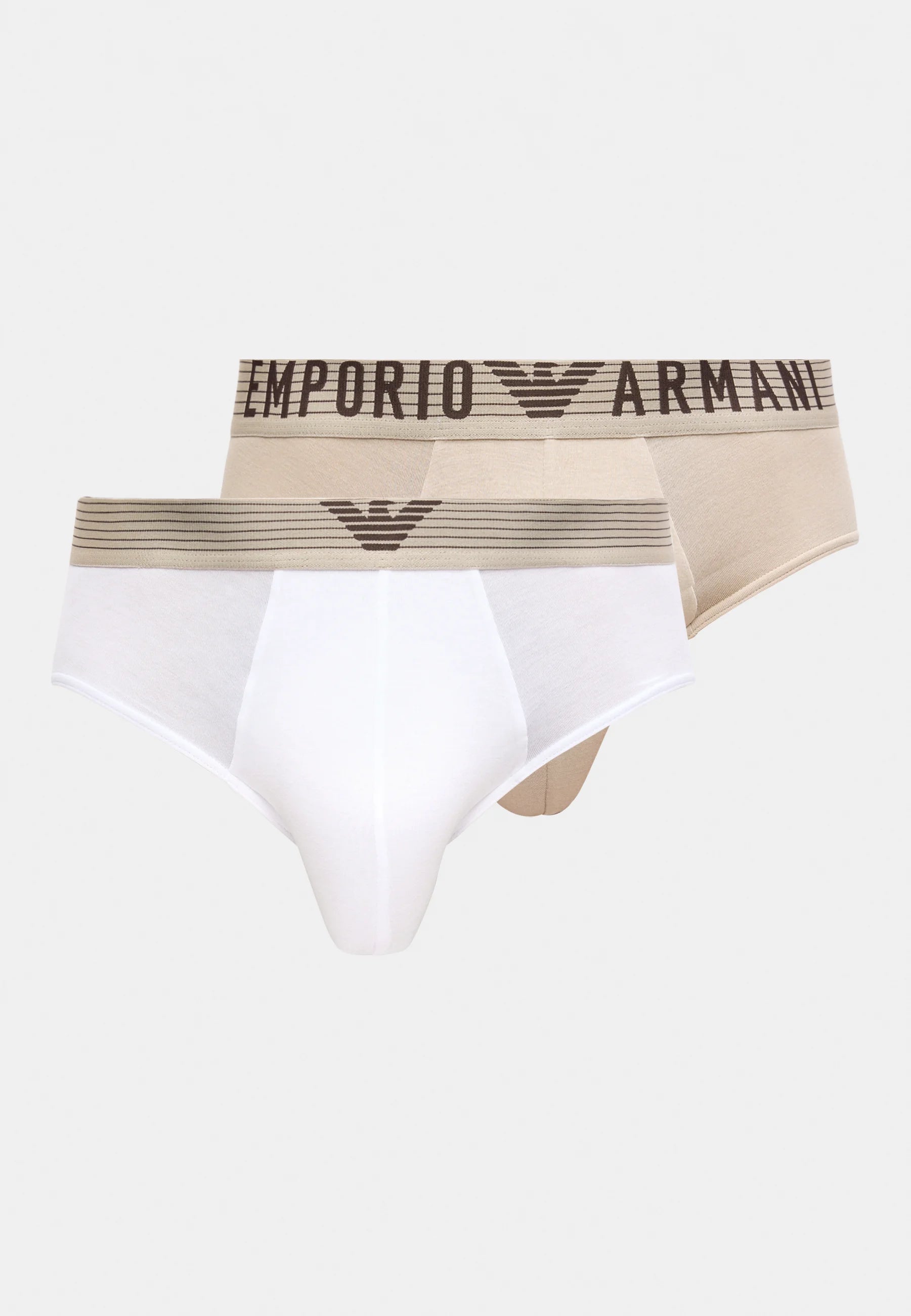 Lot de 2 slips Emporio Armani – Noix, Blanc
