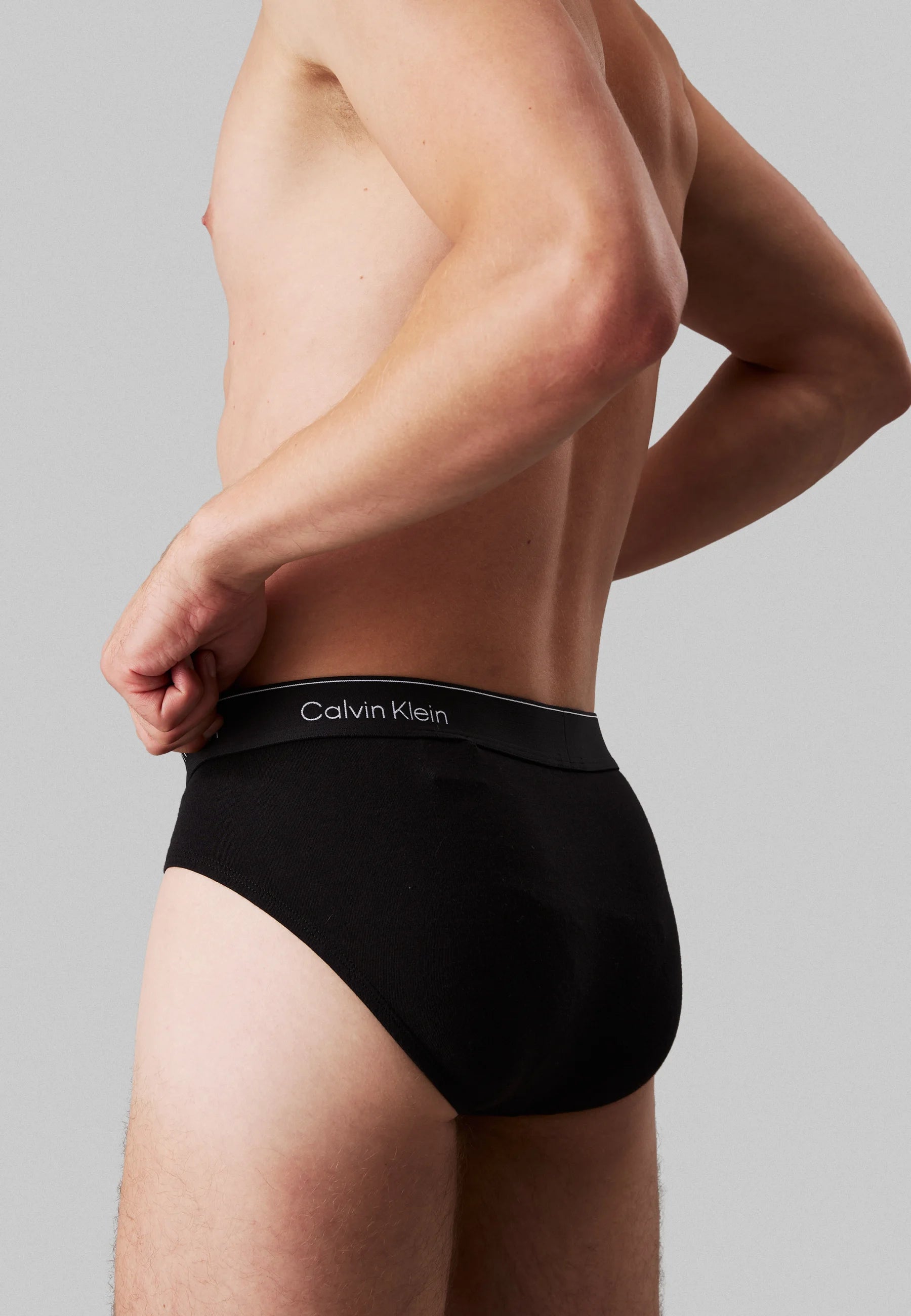 Calvin Klein Icon Cotton Stretch Hip Briefs - Lot de 3 - Noir, Glacier, Blue Bell