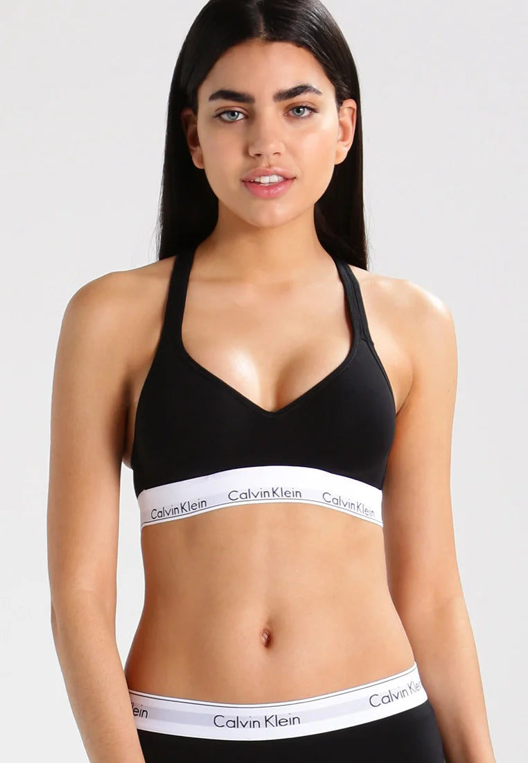 Calvin Klein Icon Cotton Modal Padded Bralette Soft Bra – Black