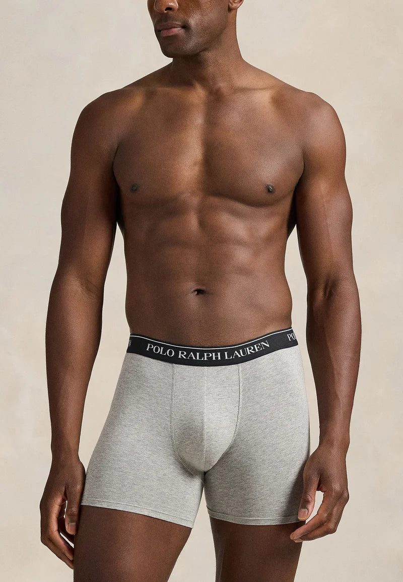 Polo Ralph Lauren Boxer classique en coton stretch – Lot de 3 – Blanc, Noir, Gris