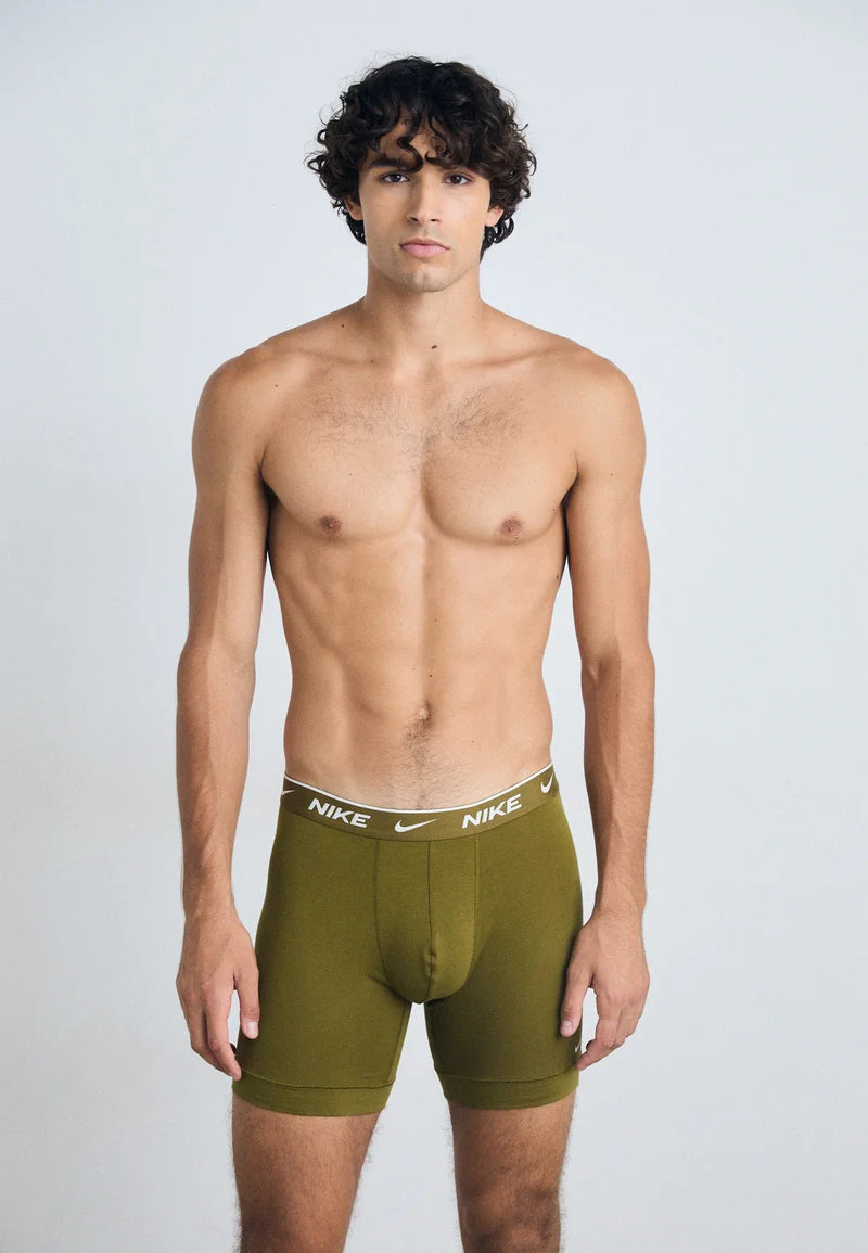 Nike Underwear 3 Pack Trunks – Light Photo Blue, Olive, Iron Grey