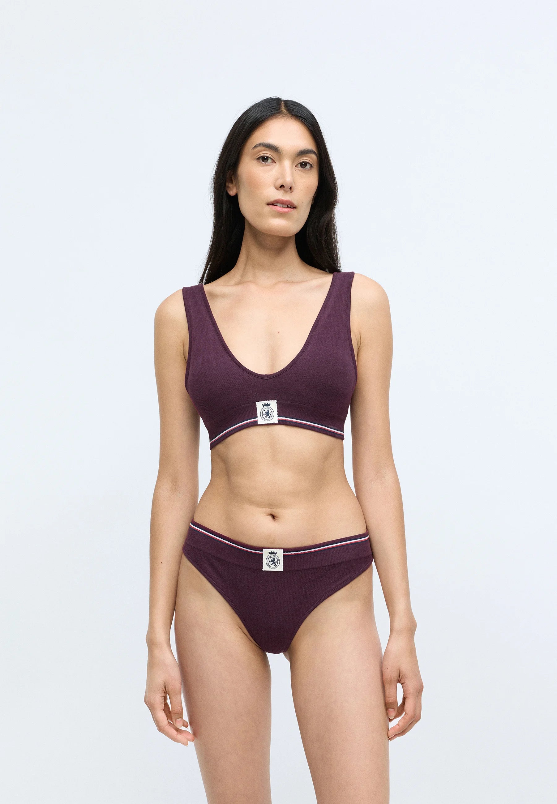 Tommy Hilfiger Crest Triangle Soft-BH – Tiefes Burgunderrot
