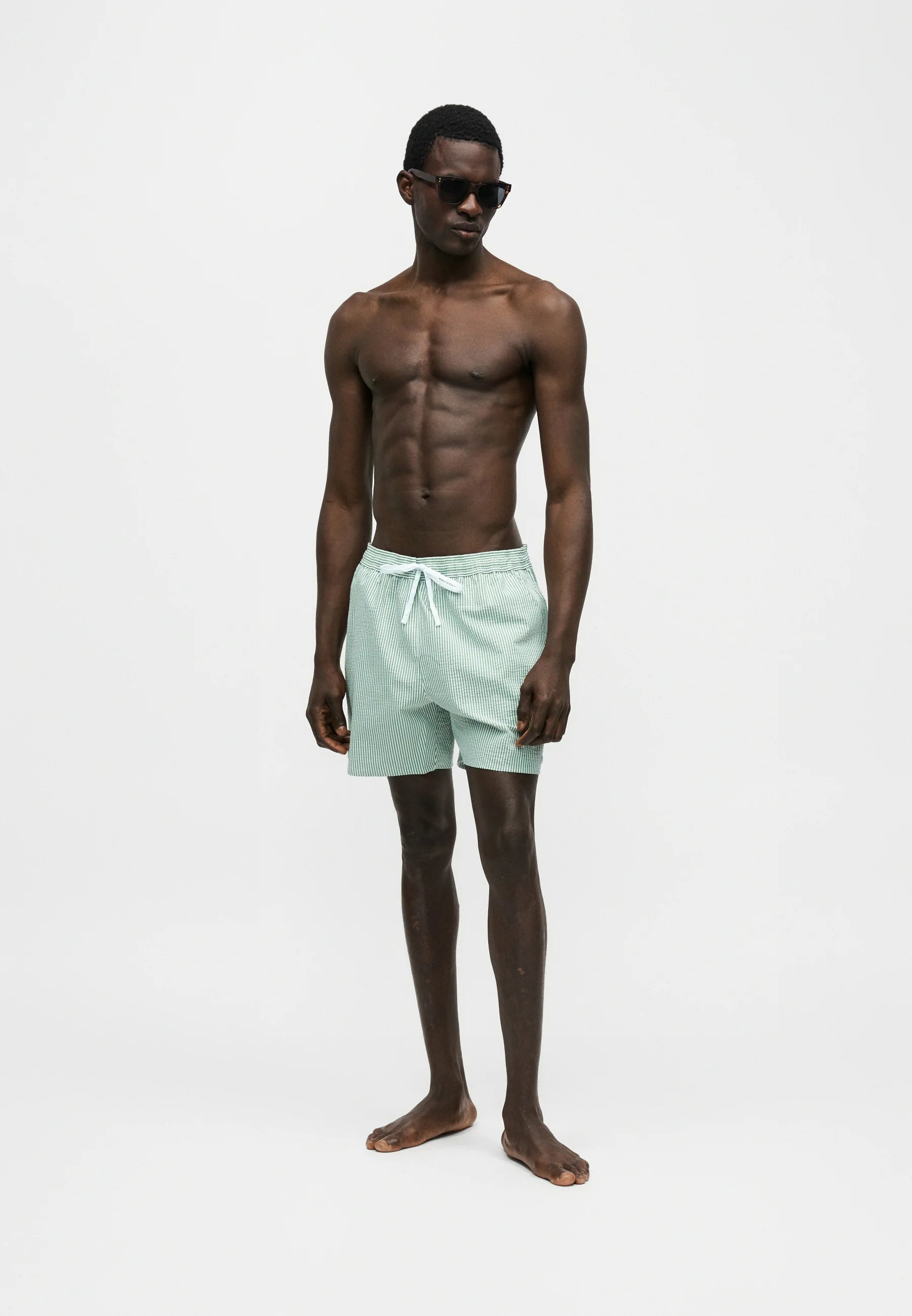 Lacoste Swim Shorts – White, Lettuce