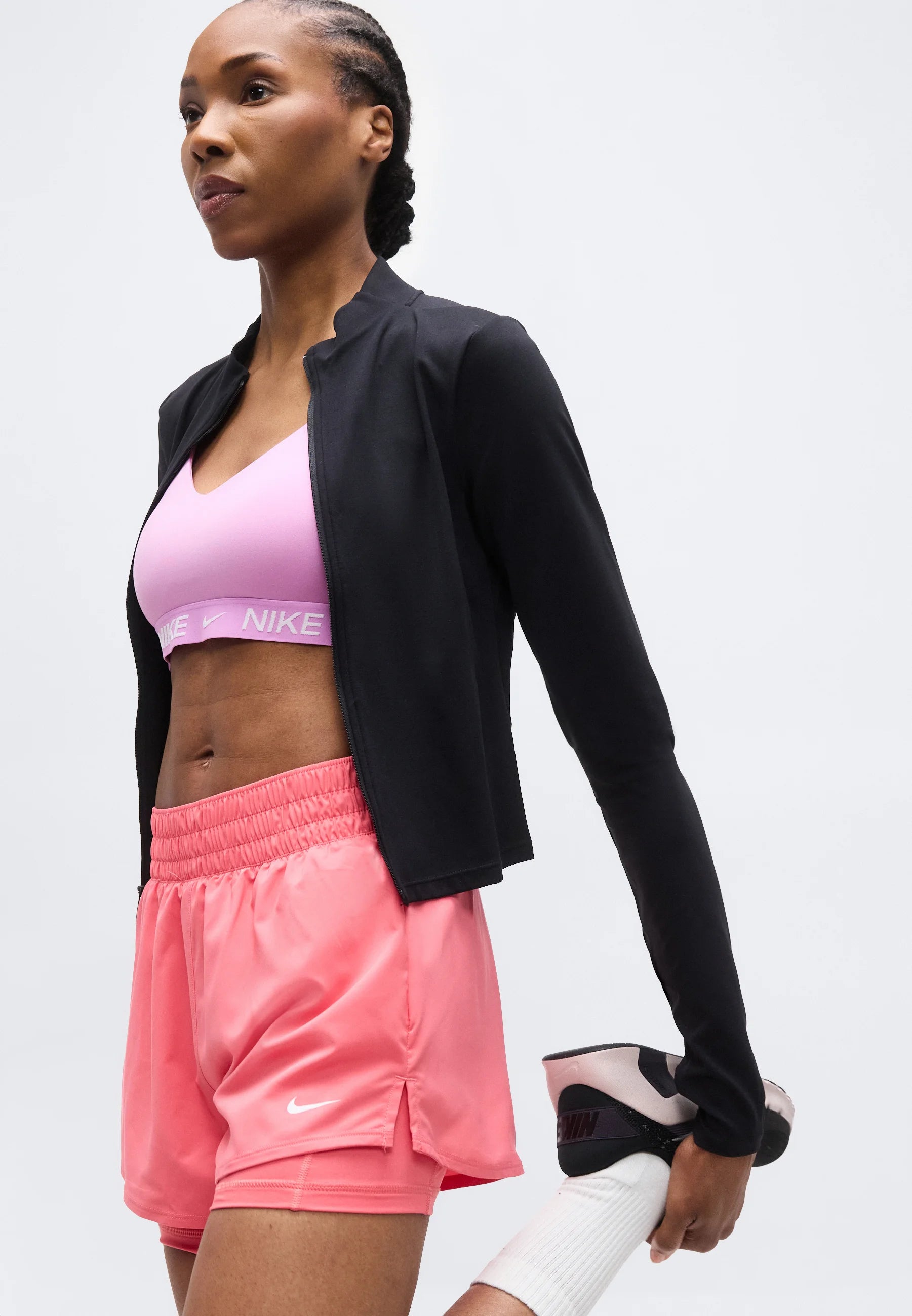 Nike Performance Indy Light Support Bra – Light Magenta, White