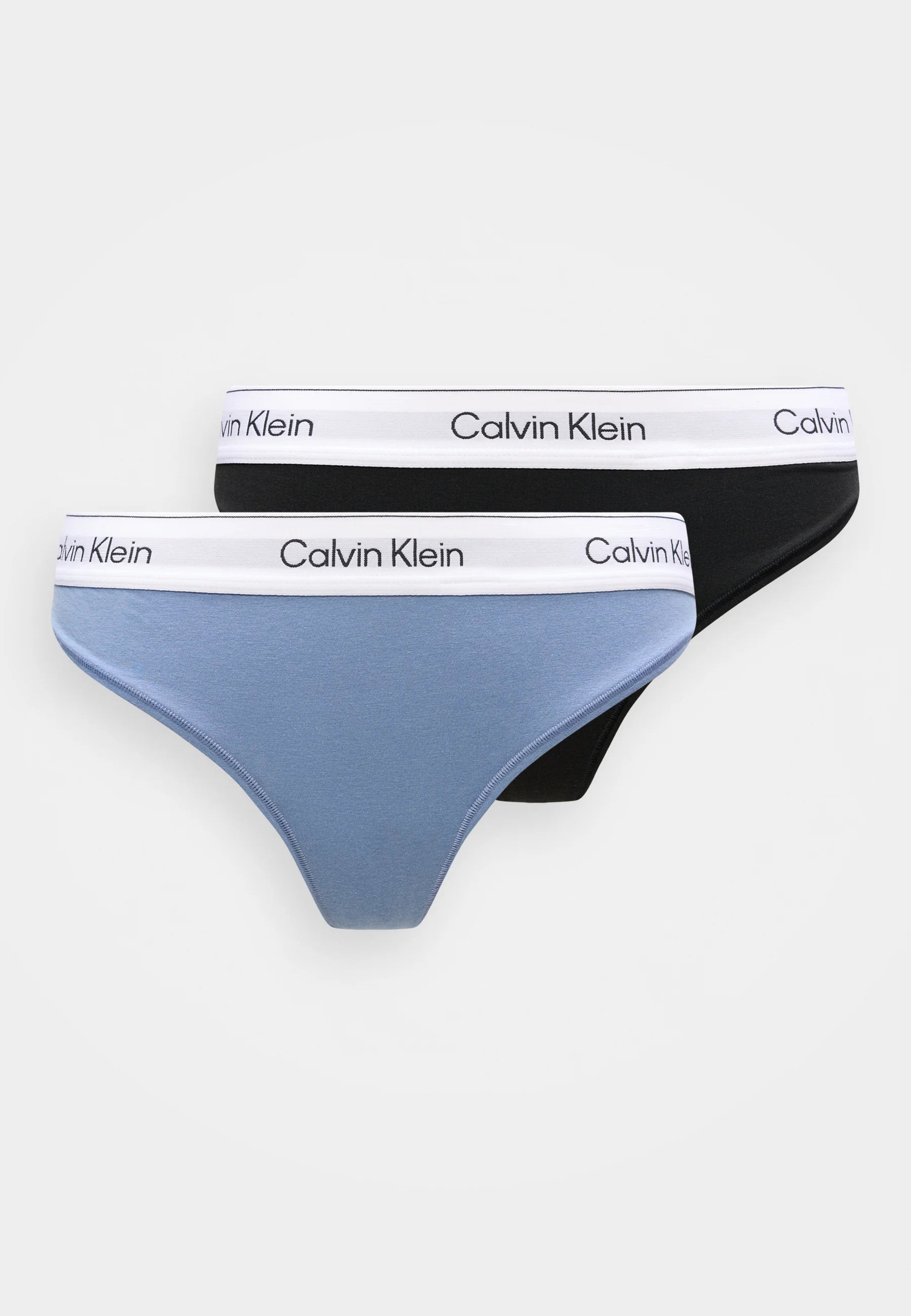 Calvin Klein 2-Pack Thongs – Black, Blue Tulip