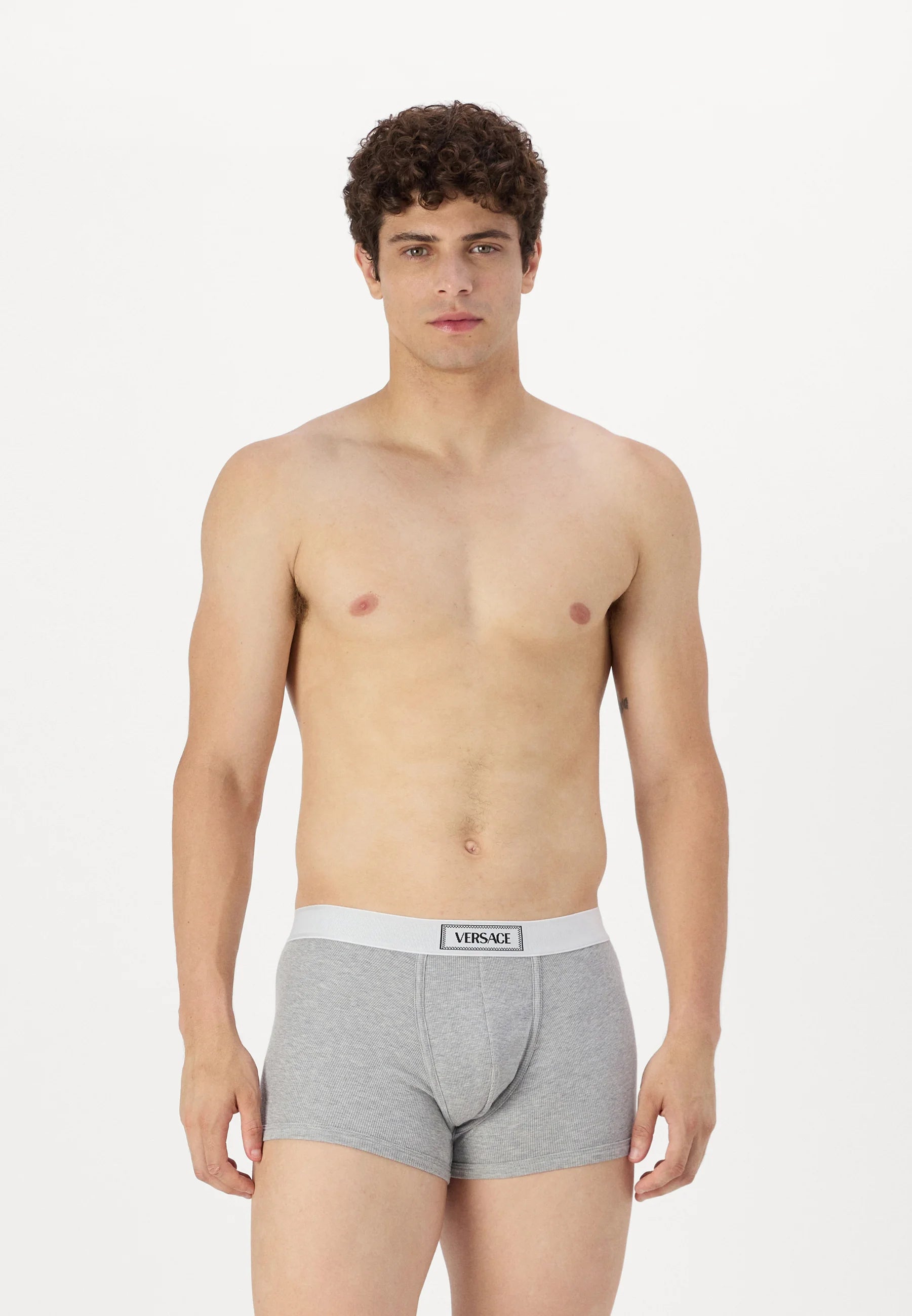 Bavlněné Stretch Trunks Versace – šedá melanž