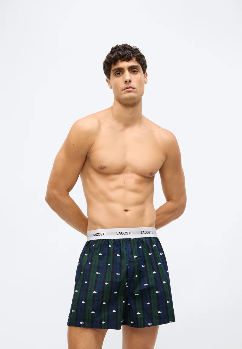 Boxer in cotone sciolto Lacoste intimo confezione da 3 - Blu navy, Sinople