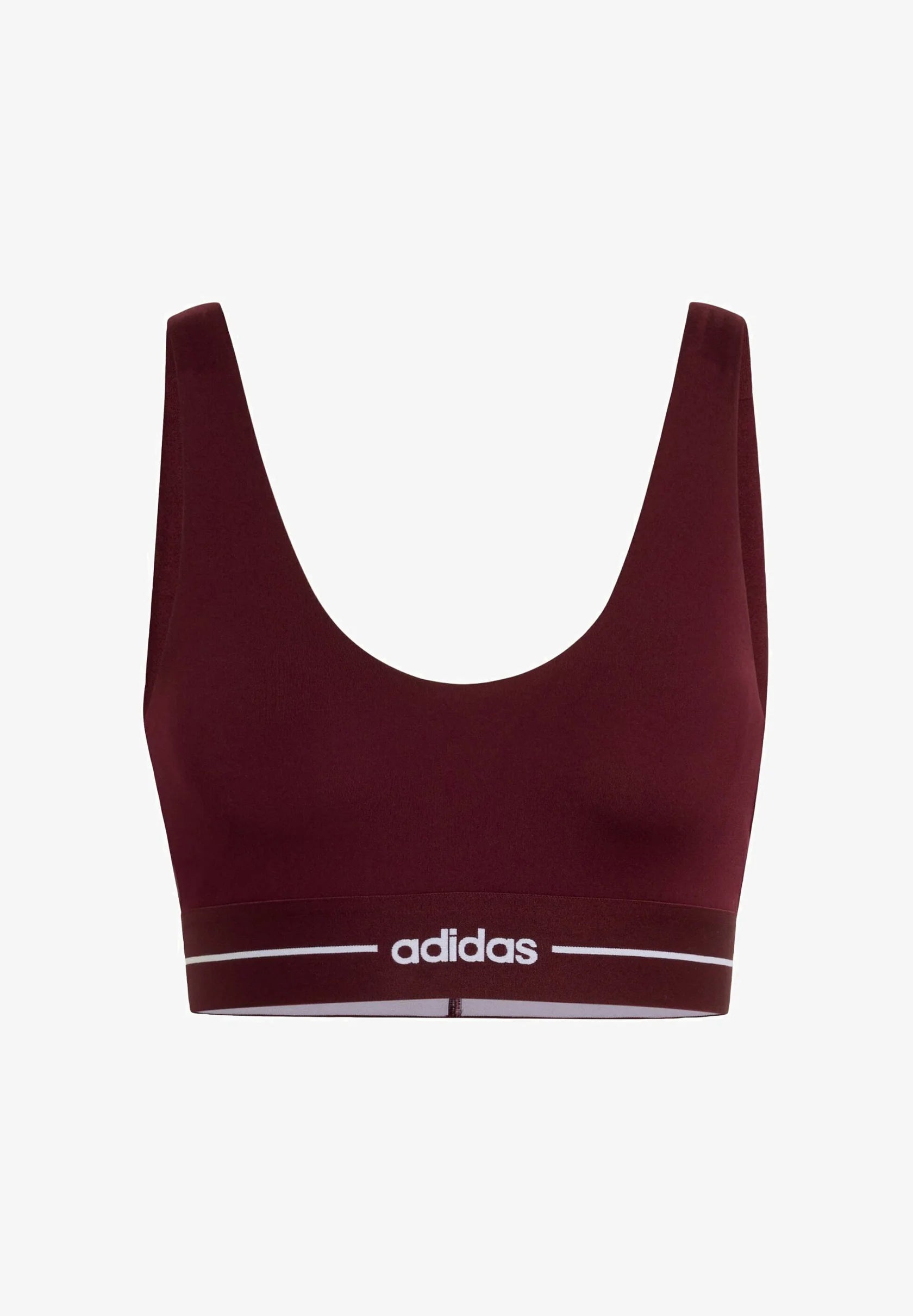 Biustonosz Adidas Performance Hyperglam ze średnim wsparciem – bordowy