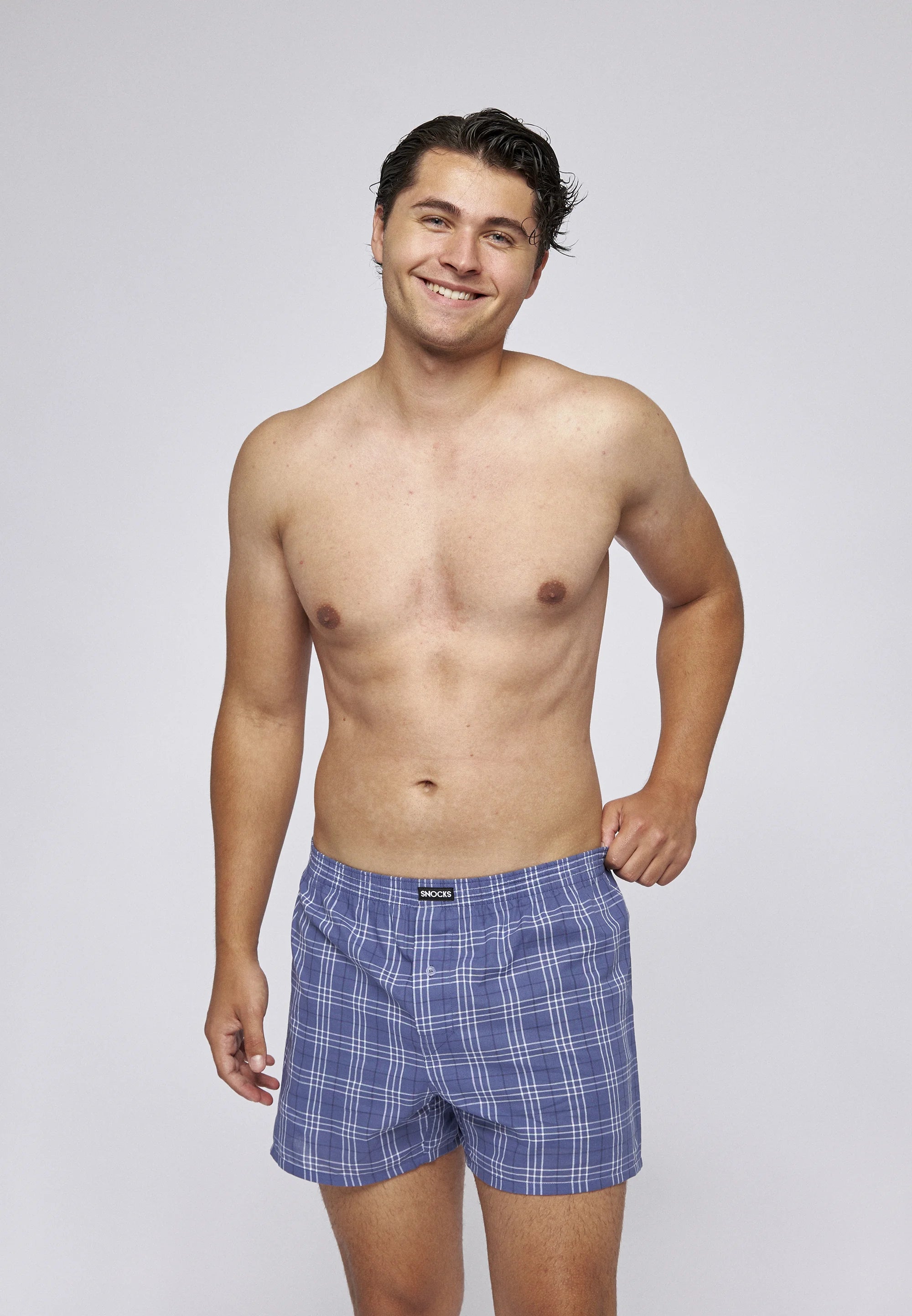 SNOCKS American 3 Pack Boxer Shorts – Large Check Pattern