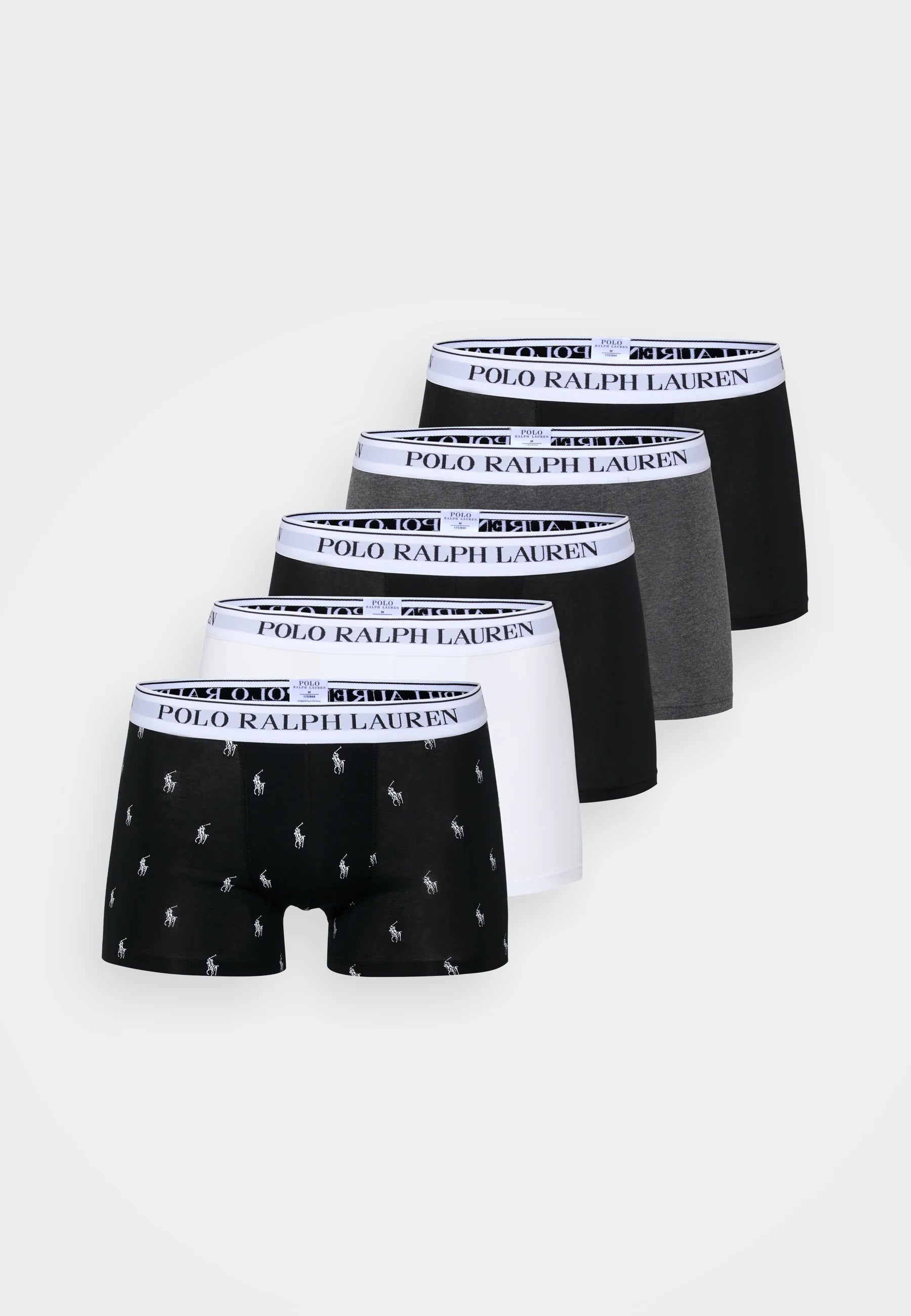 Polo Ralph Lauren Bavlněné Stretch Trunks – 5 Pack – černá, šedá, bílá