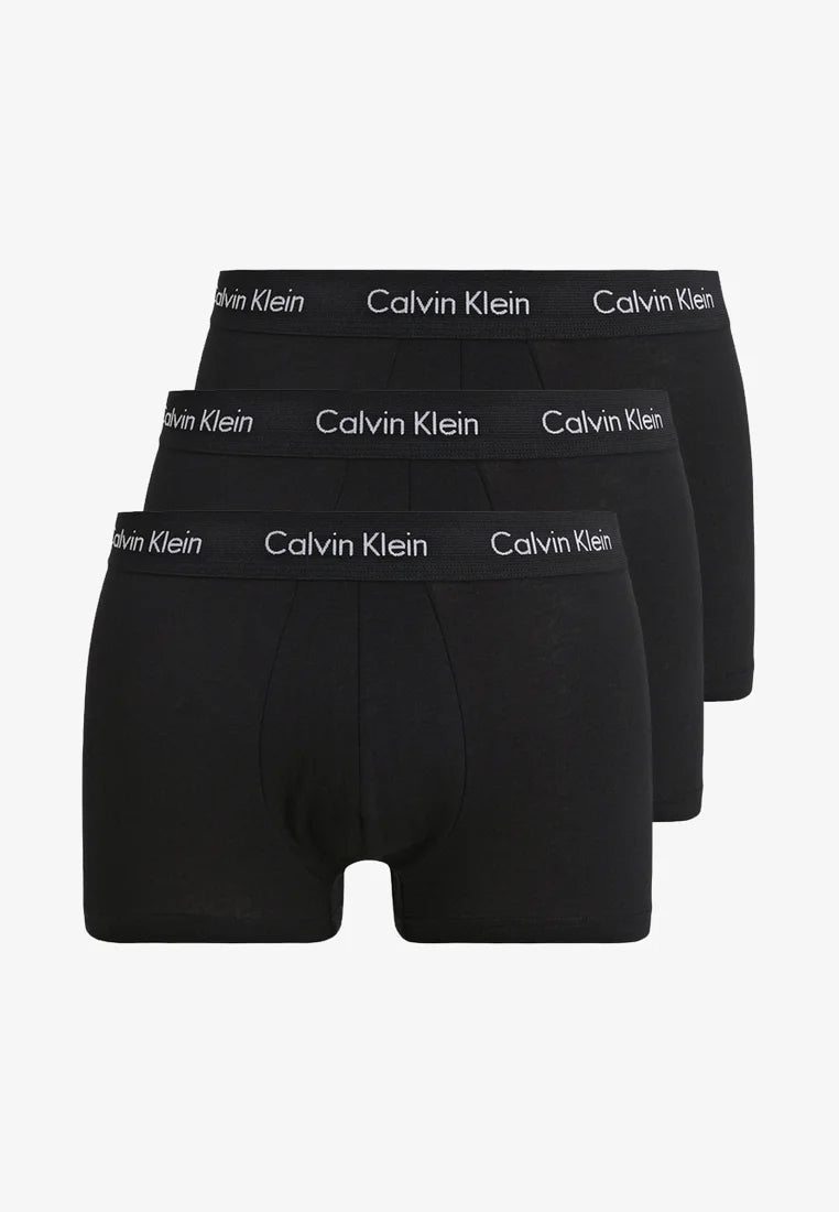 Calvin Klein Cotton Stretch Trunks – 3 Pack – All Black