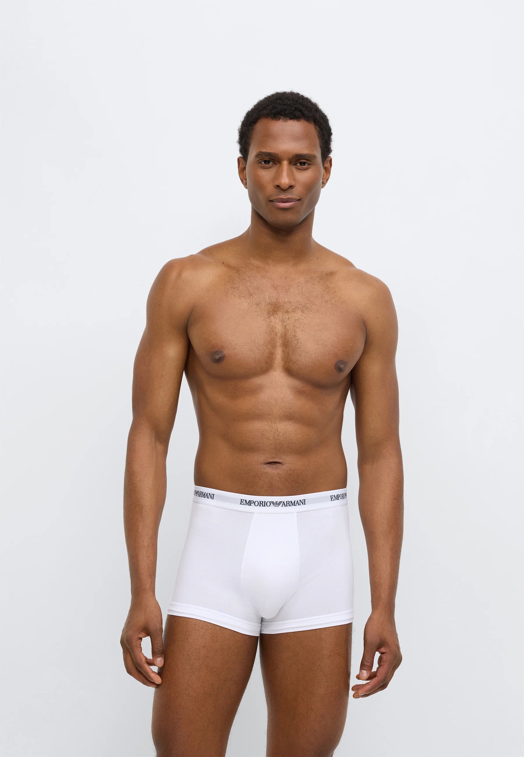 Lot de 3 boxers en coton stretch de qualité supérieure Emporio Armani - Blanc