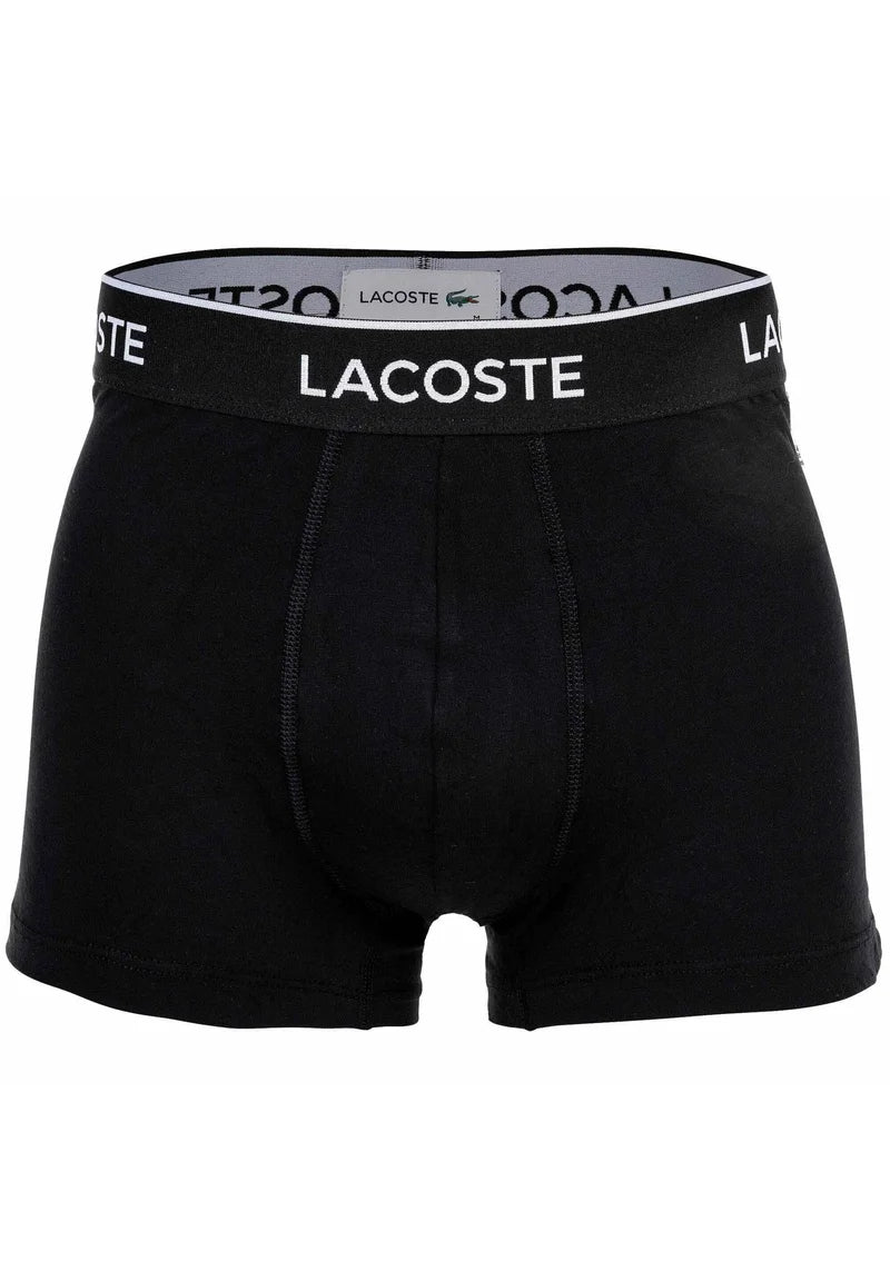 Lacoste 6er-Pack lässige Stretch-Unterhosen mit Logobund – Schwarz, Grau, Weiß