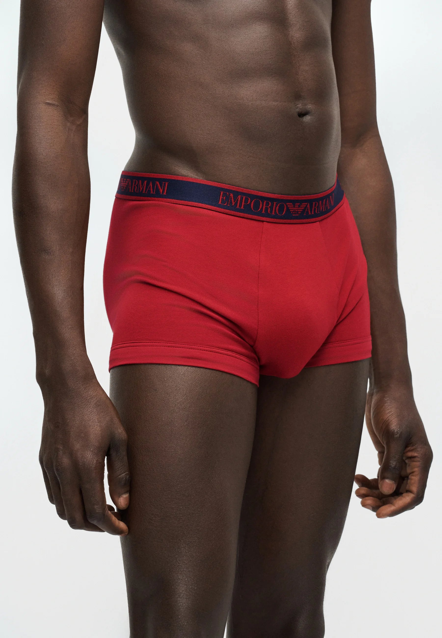 Emporio Armani Core Logoband Cotton Stretch Trunks 3 Pack – Red, White, Black