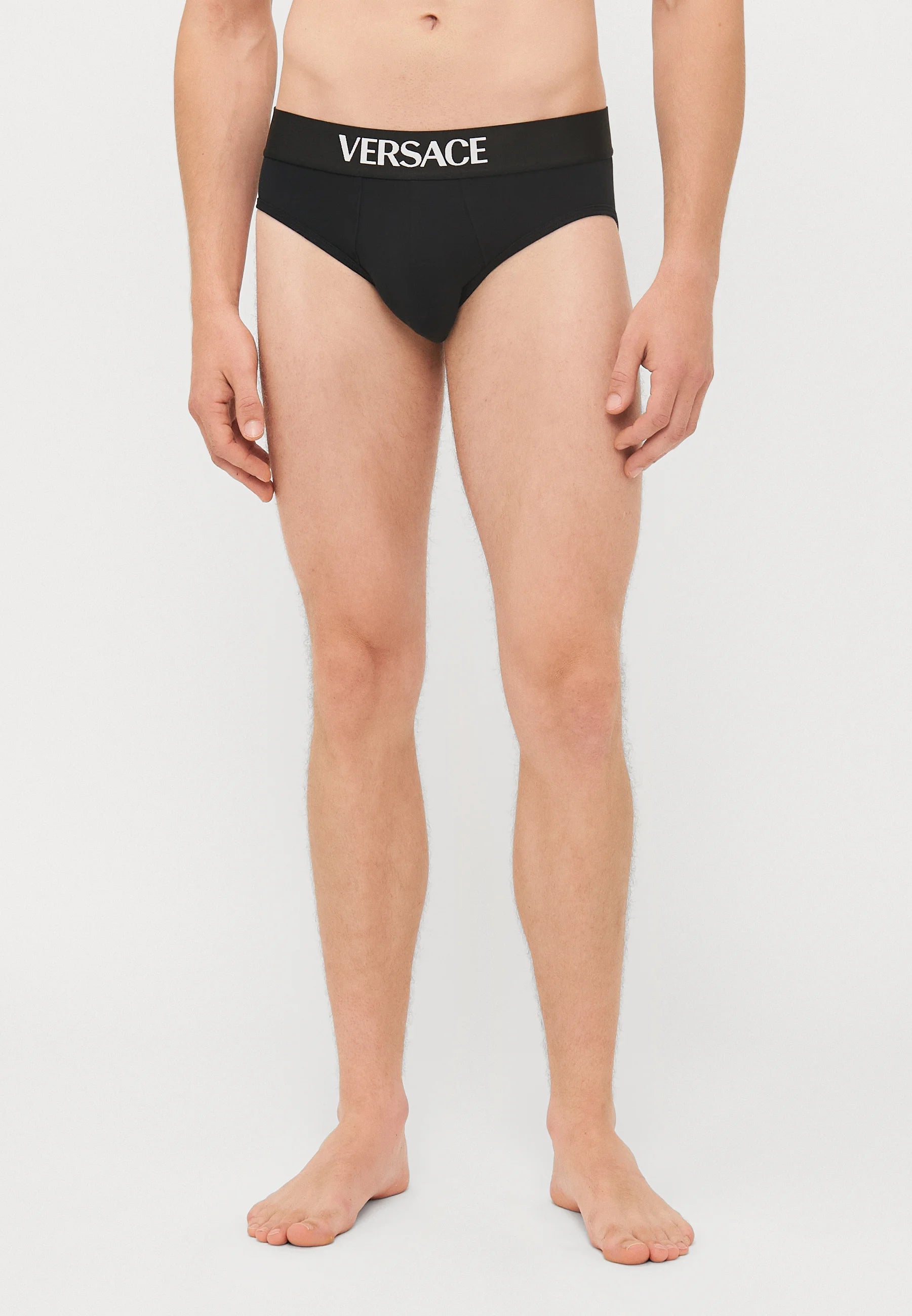 Versace Cotton Stretch Briefs – Low Rise – 2 Pack – Black