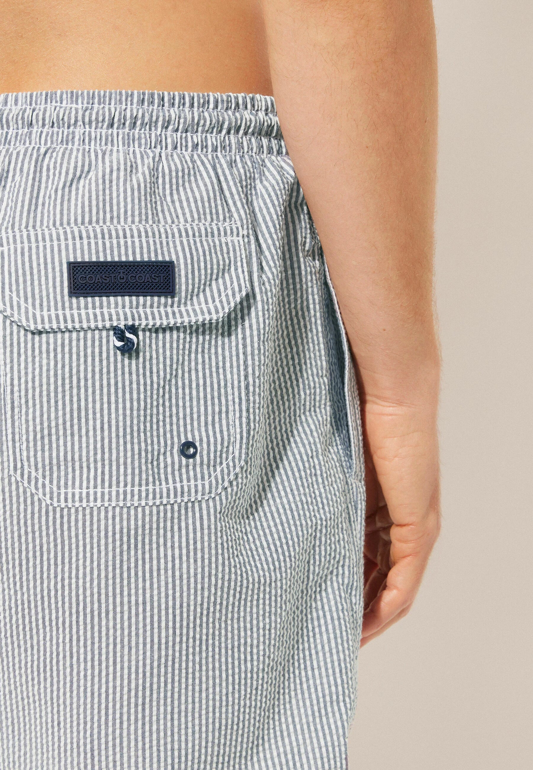 Calzedonia Formentera Gestreifte Badeshorts – Blau