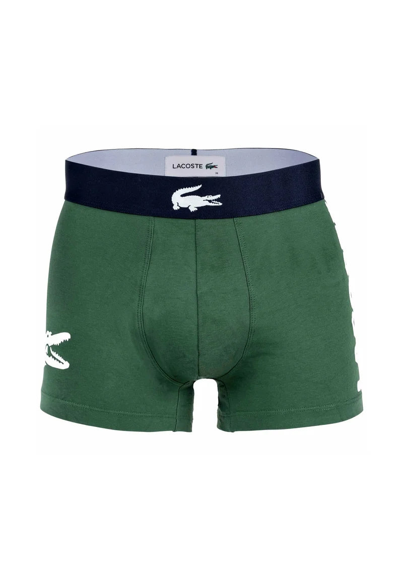 Lacoste 6 Pack Big Croc Print Stretch Trunks – Dark Blue, Grey, Green, White