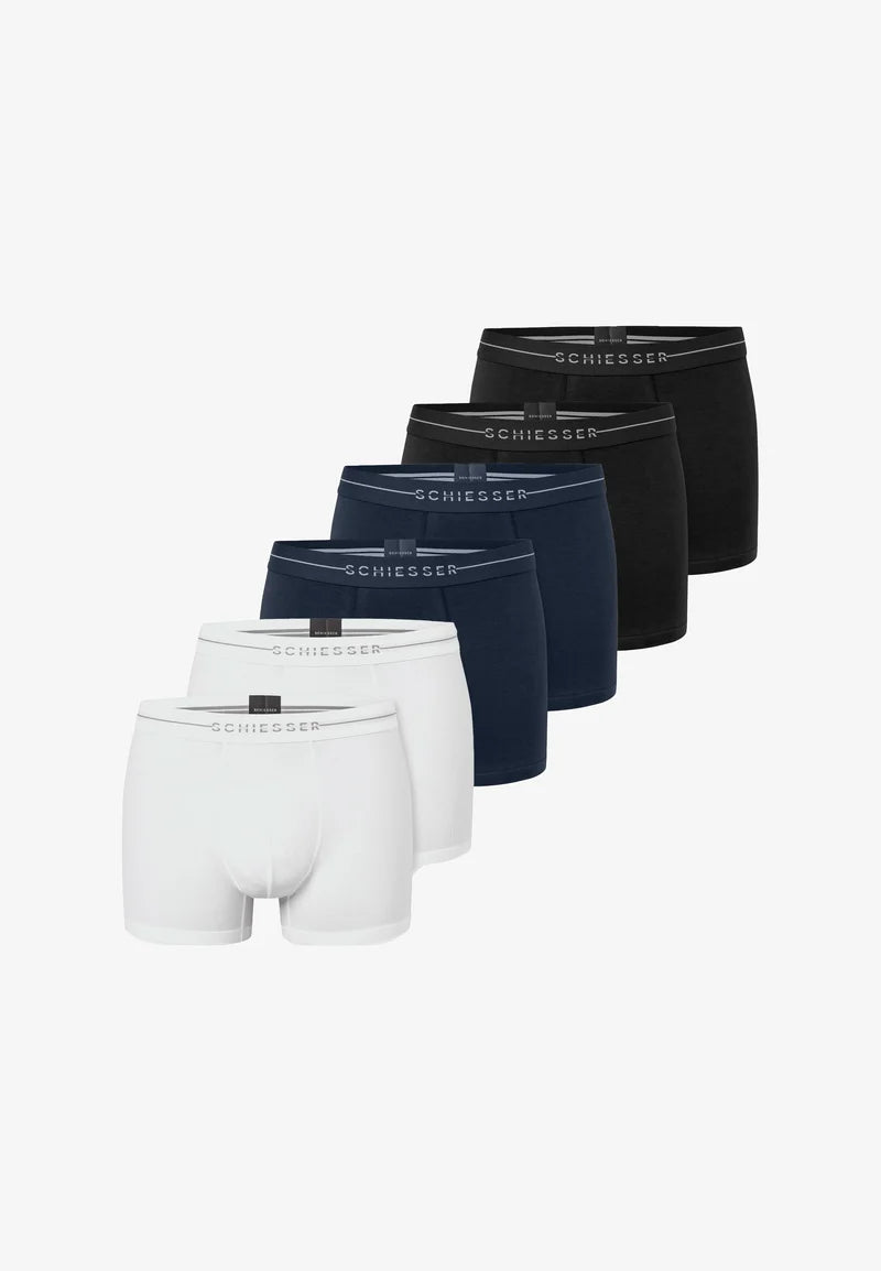 Lot de 6 caleçons Schiesser Flex – noir, bleu, blanc