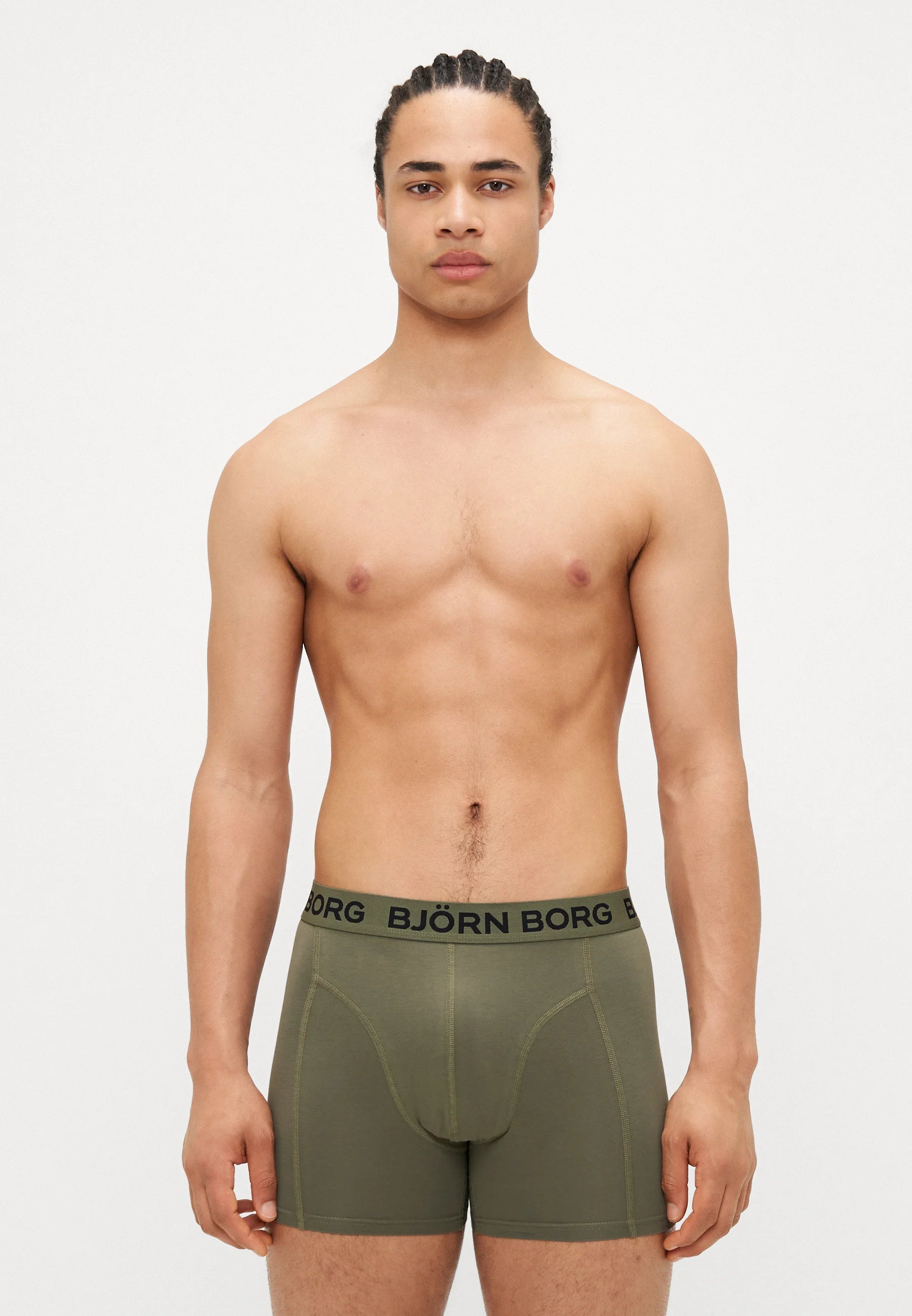 Björn Borg 3er-Pack Boxershorts – Grün, Weiß, Oliv