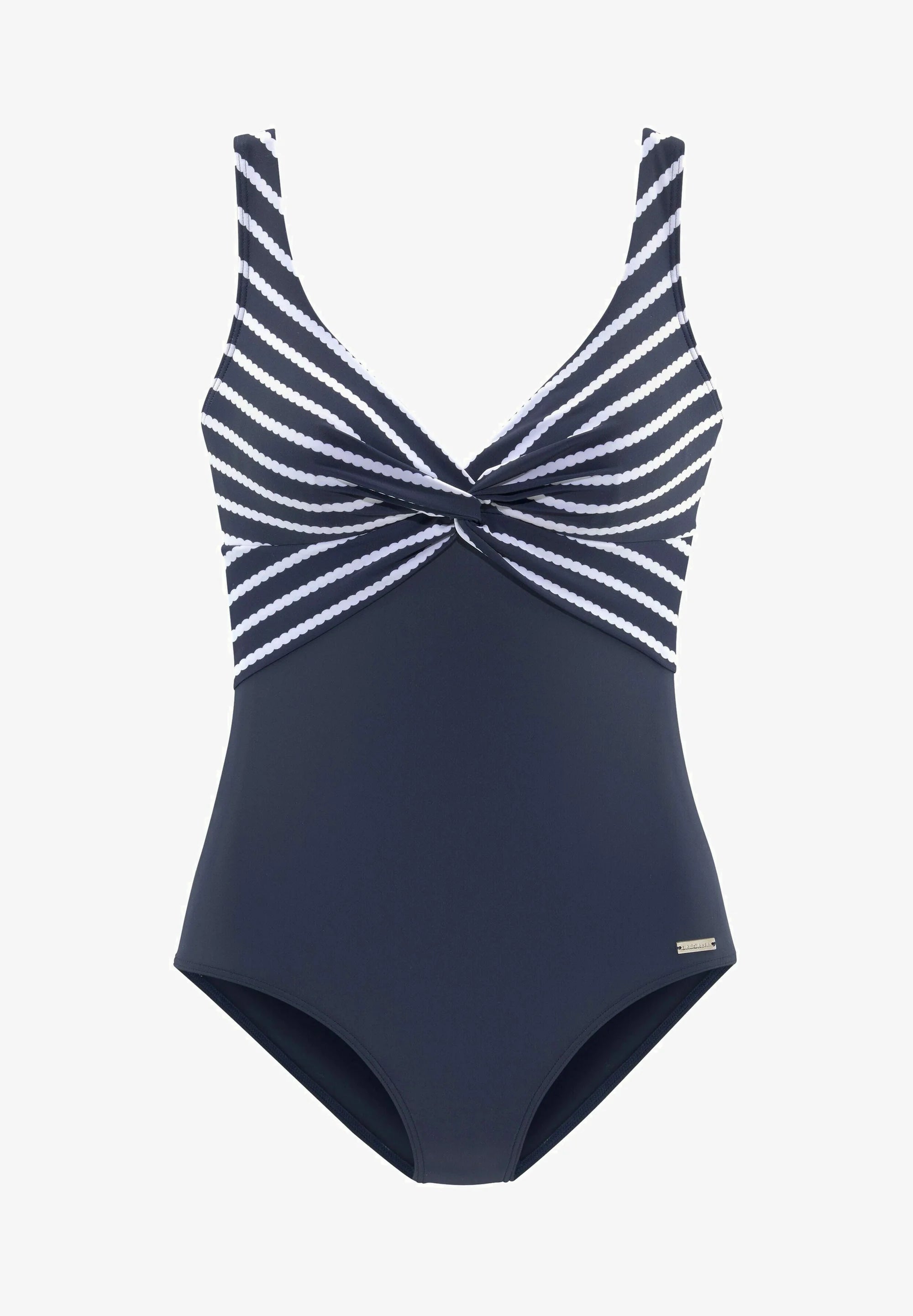 LASCANA Classic Swimsuit – Navy, White
