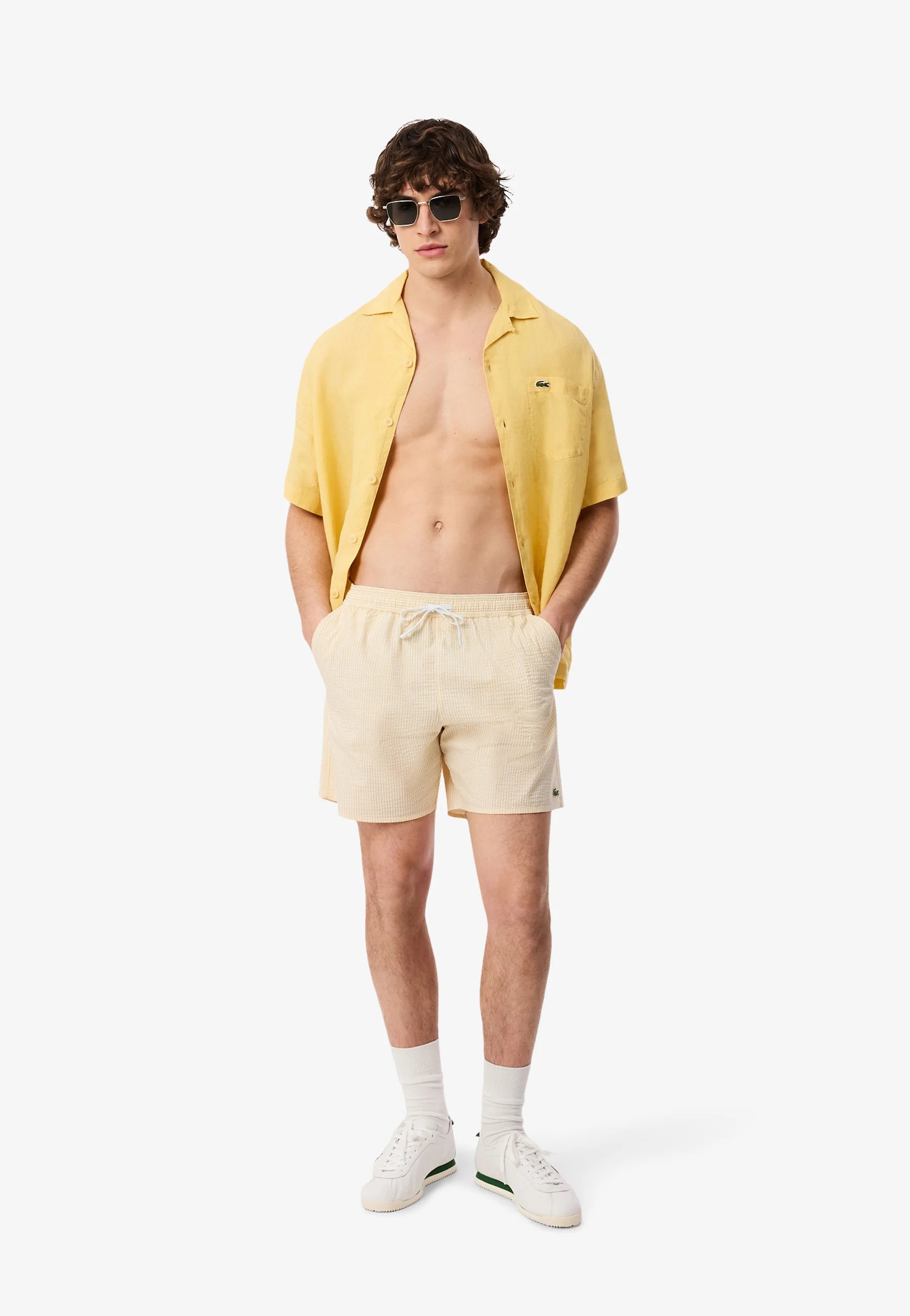 Lacoste Swim Shorts – Blanc, Jaune IY