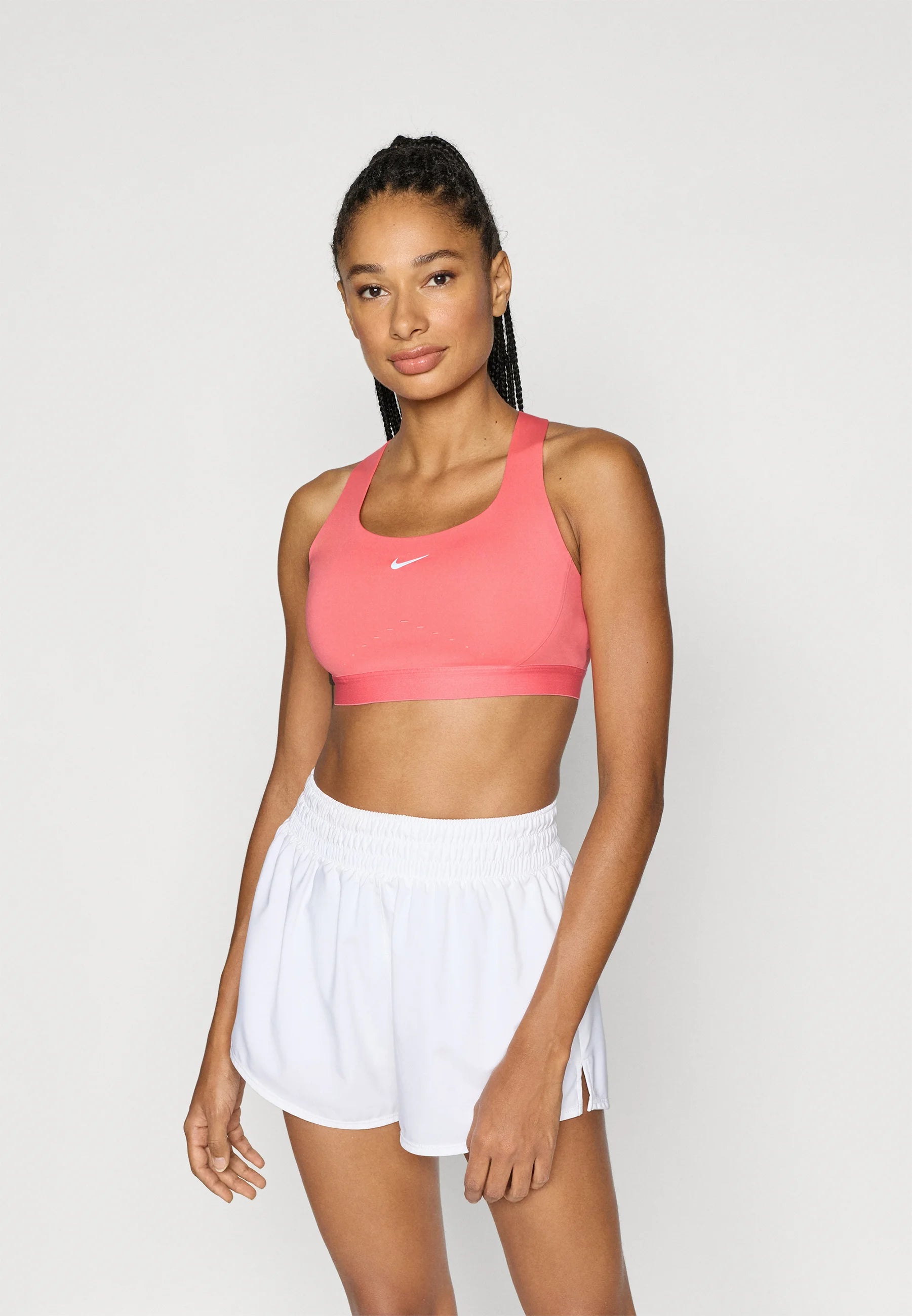 Nike Swift High Support Sports Bra – Sea Coral, Silver