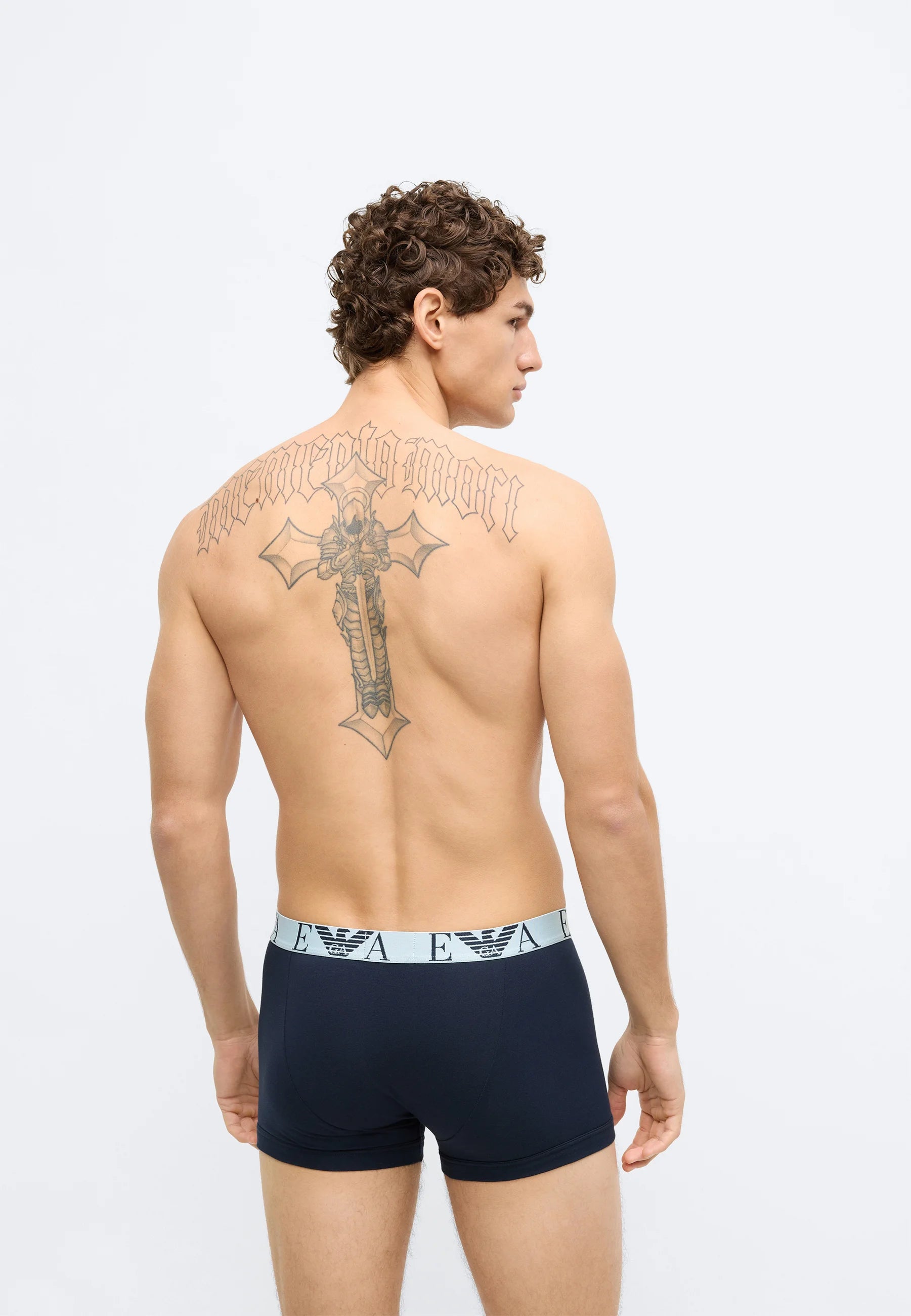 Emporio Armani BOLD Monogram Trunks 3 Pack – modrá