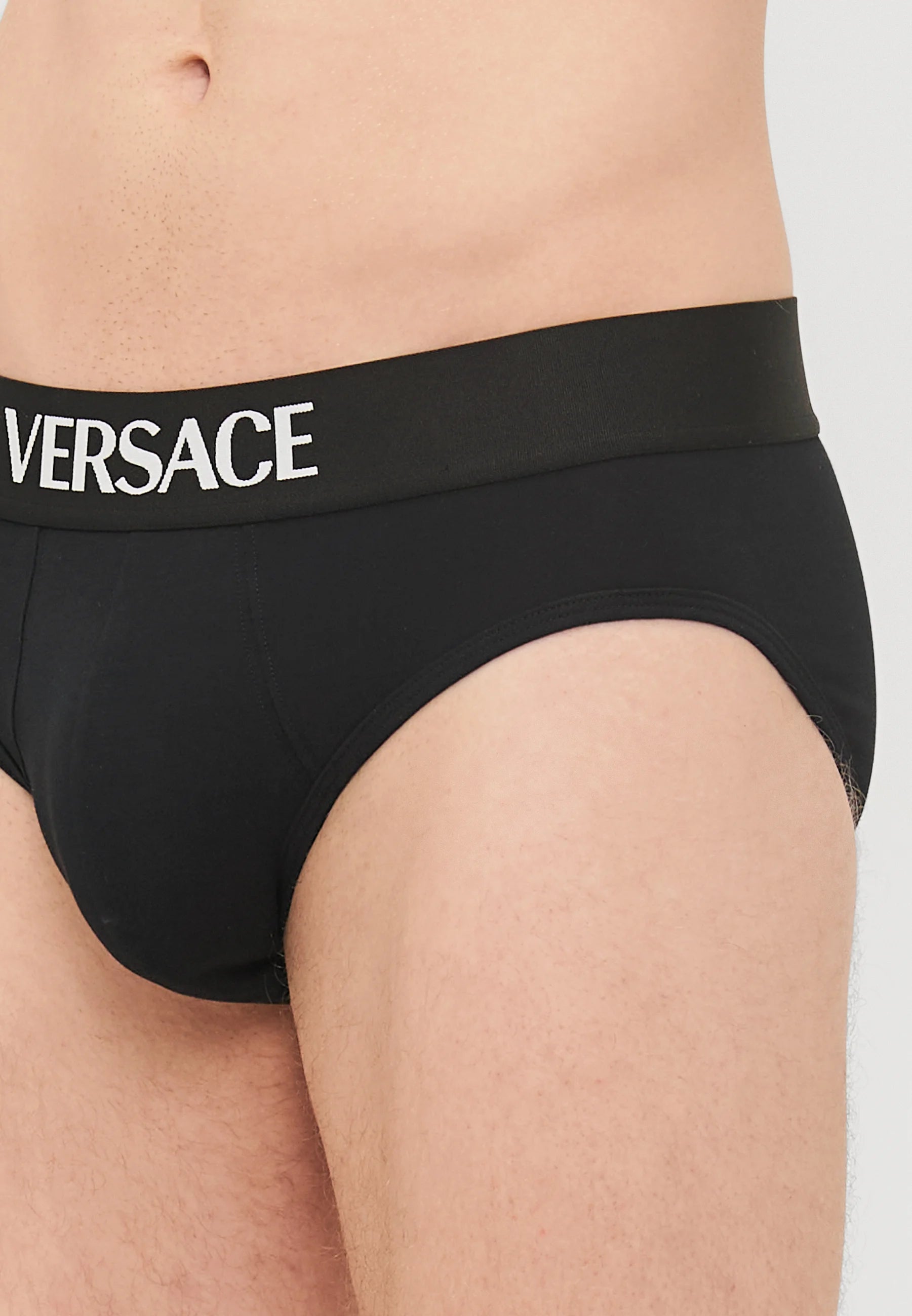 Versace Cotton Stretch Briefs – Low Rise – 2 Pack – Black