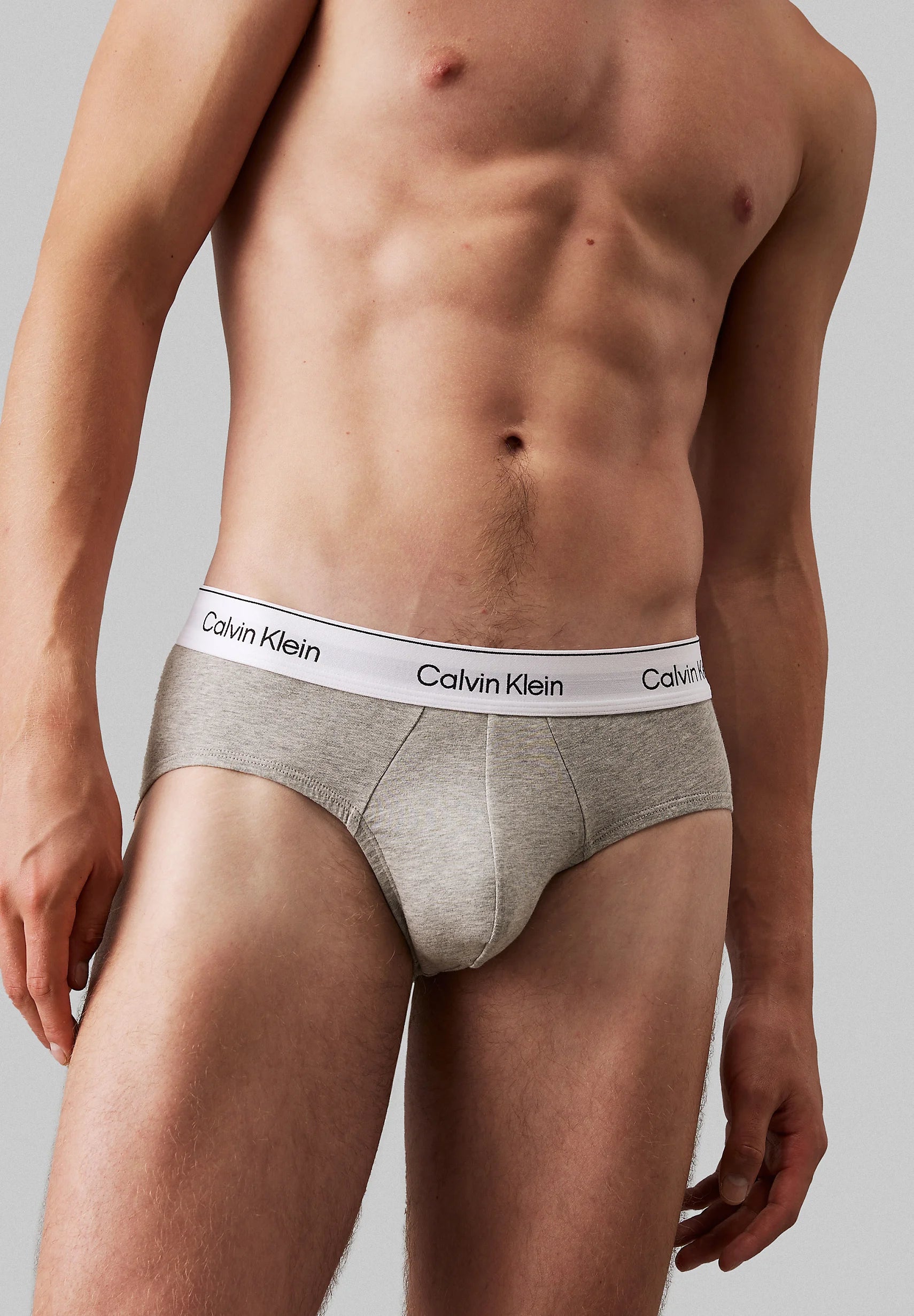 Calvin Klein Icon Baumwoll-Stretch-Hüftslips – 3er-Pack – Shoreline, Grey Heather, Lively Teal