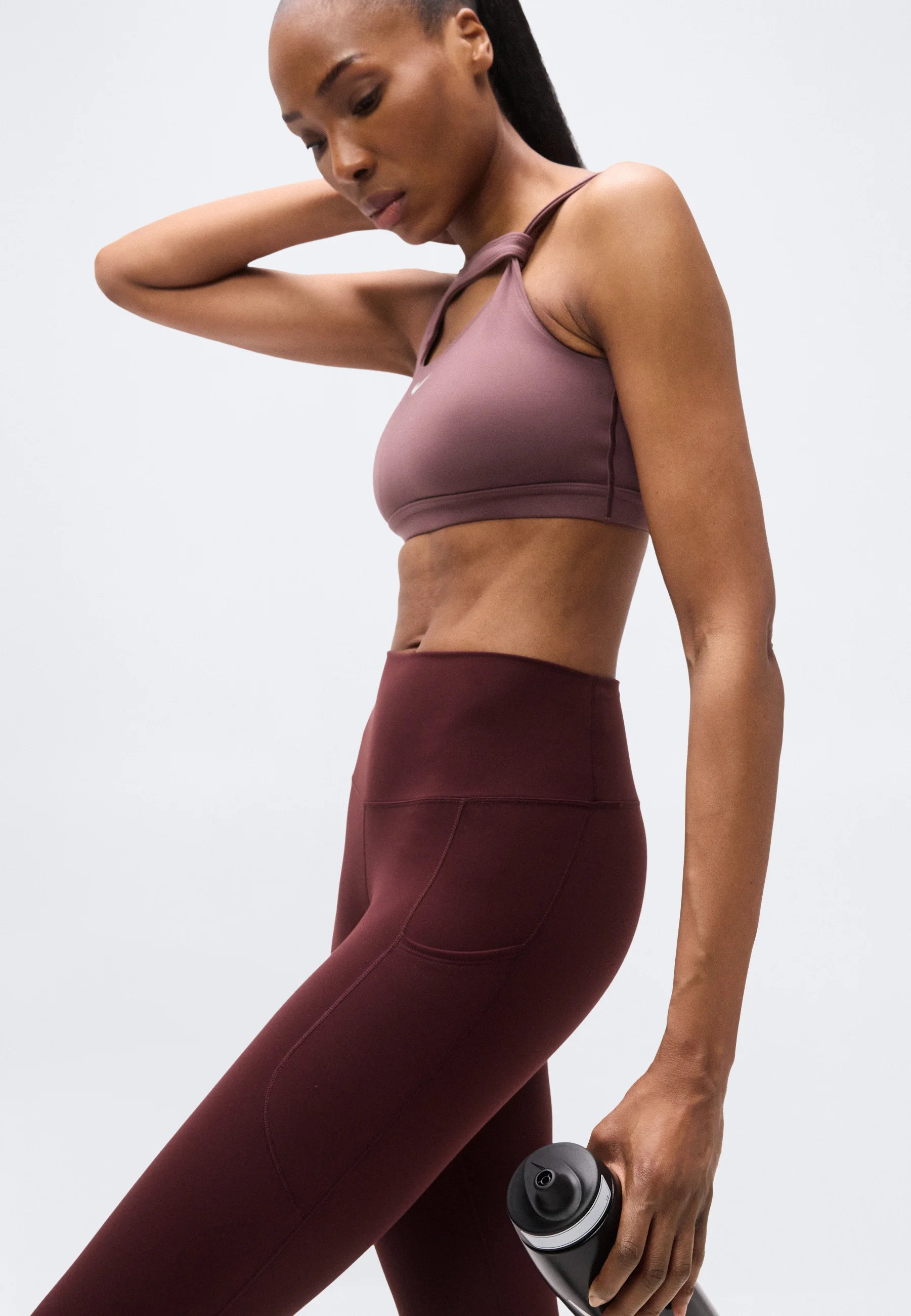 Nike Performance Bra Capsule Light Support Bra – tetování, bílá