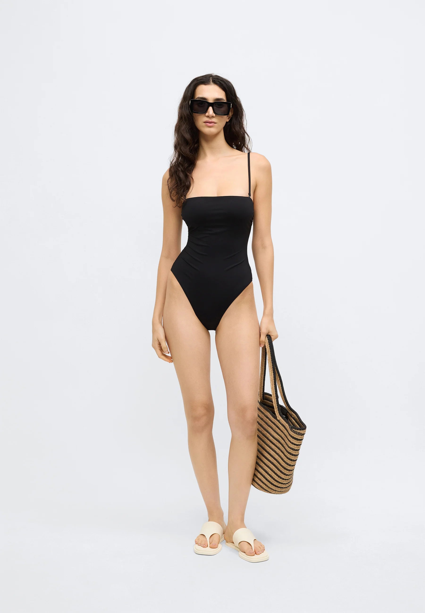 Calvin Klein Strapless One-Piece Swimsuit – Black