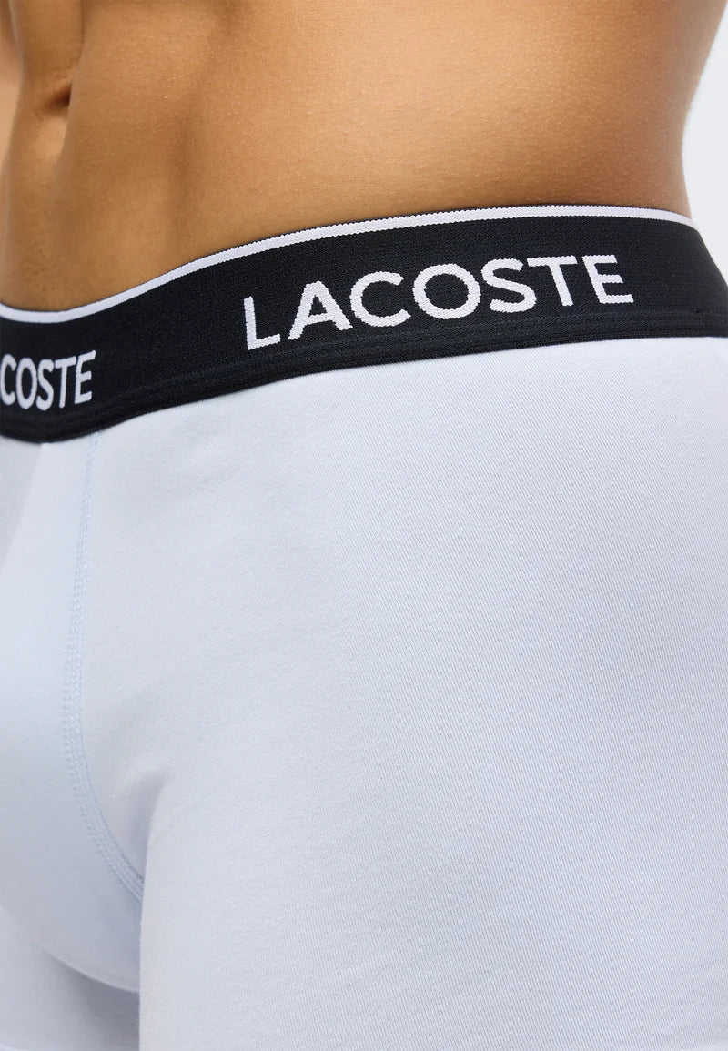 Lacoste Court 3 Pack Stretch Trunks – zelená, tmavě modrá, světle modrá
