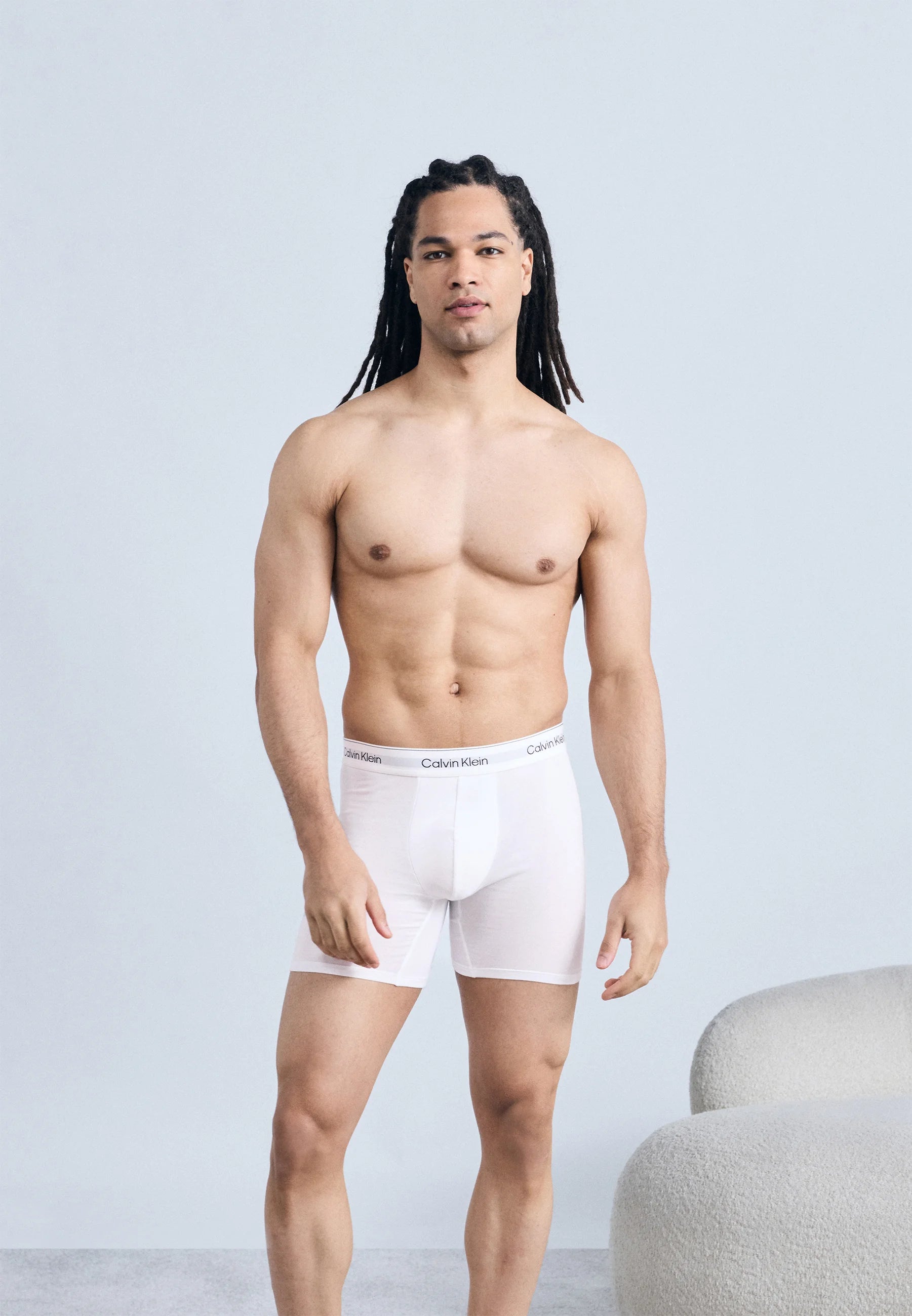 Calvin Klein Icon Cotton Stretch Briefs - Lot de 3 - Blanc, Bleu Tulipe, Turbulence