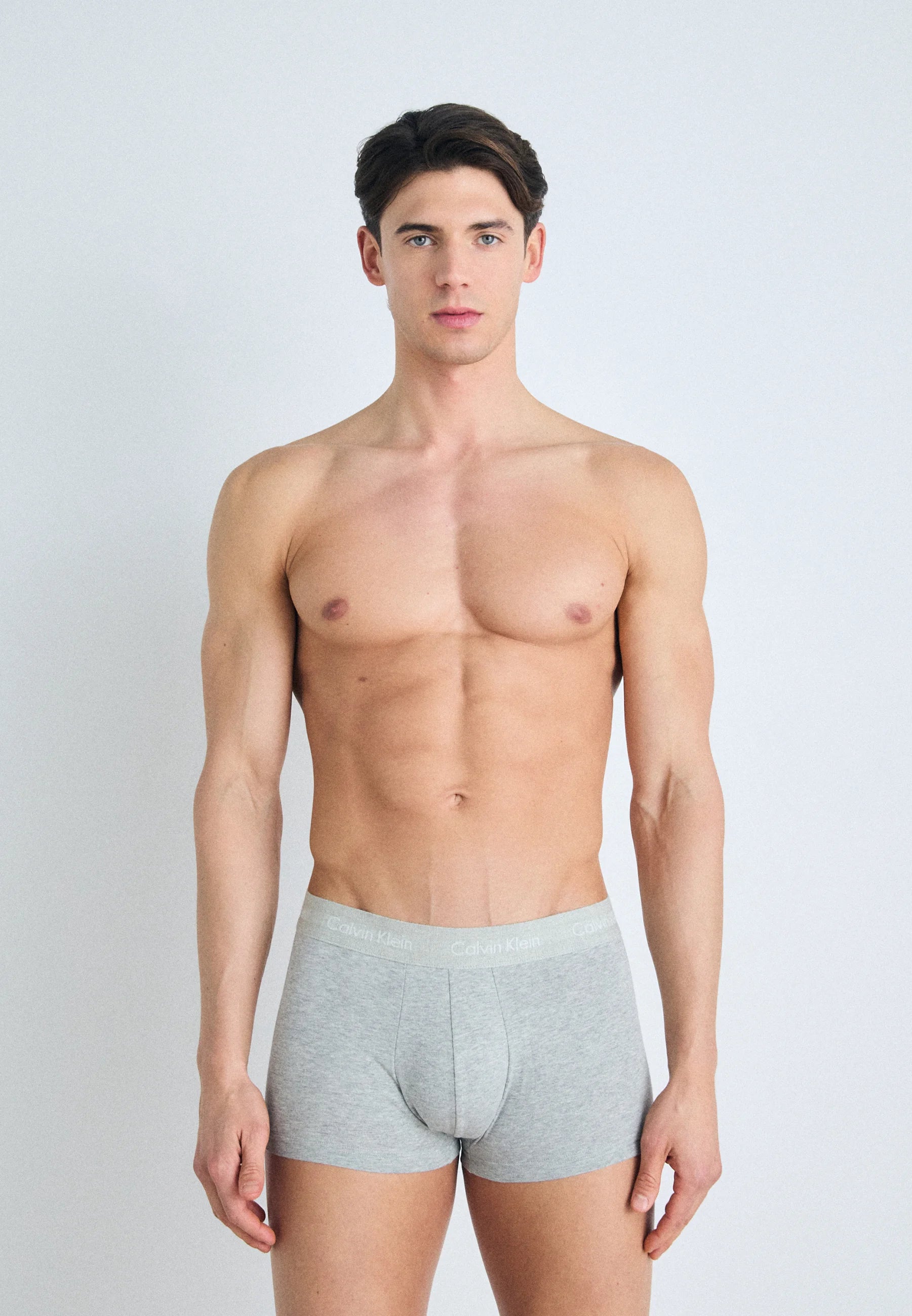Calvin Klein Cotton Stretch Trunks – 3 Pack – Royal Iris, Authentic Grey, Dusty