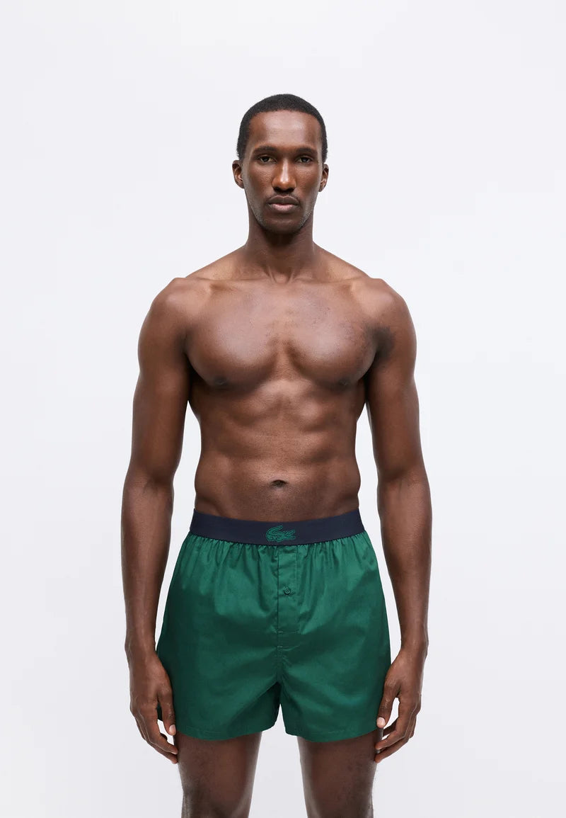 Boxer in cotone sciolto, confezione da 3 intimo Lacoste - Verde