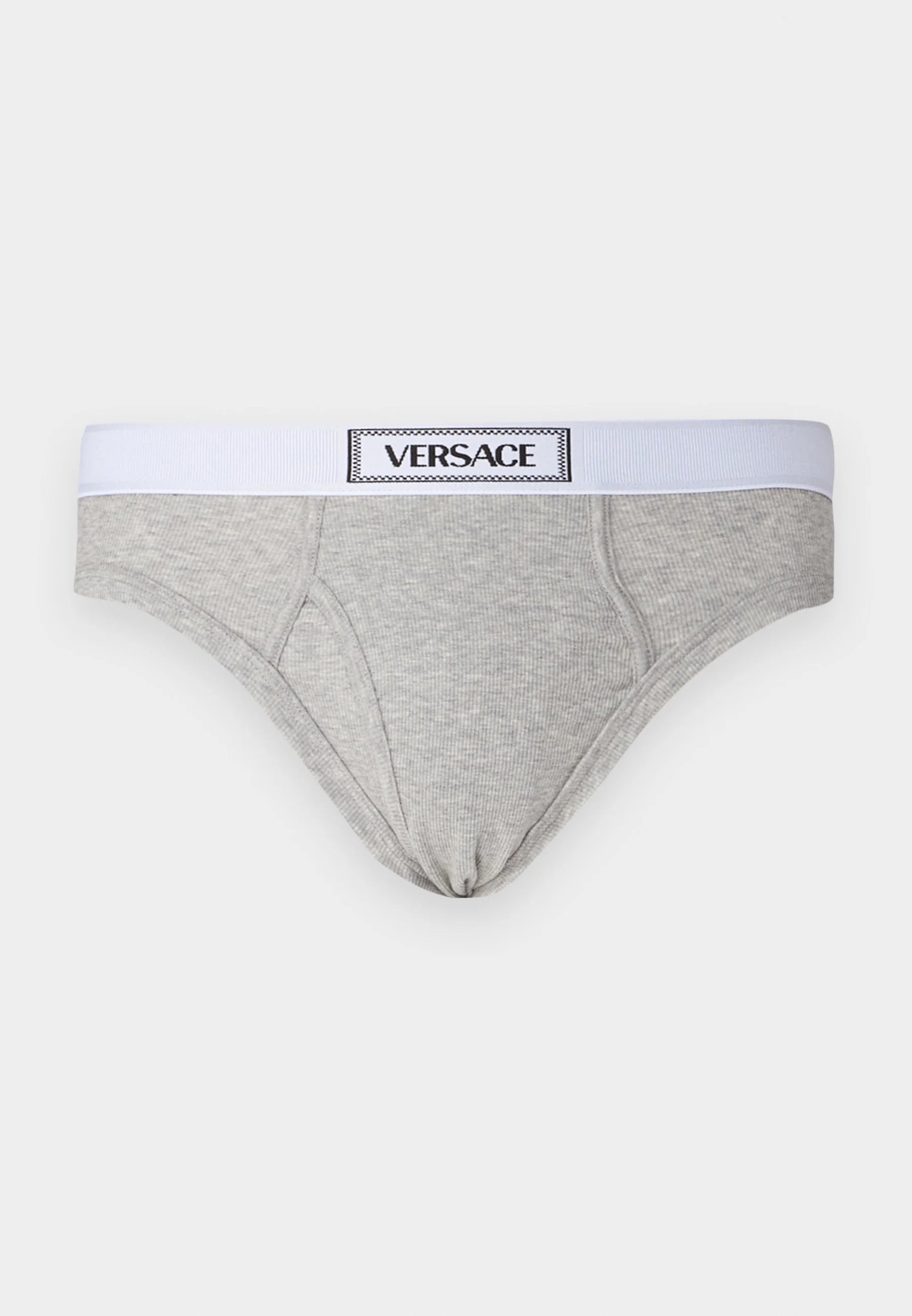 Bavlněné Stretch Rib kalhotky Versace – šedé
