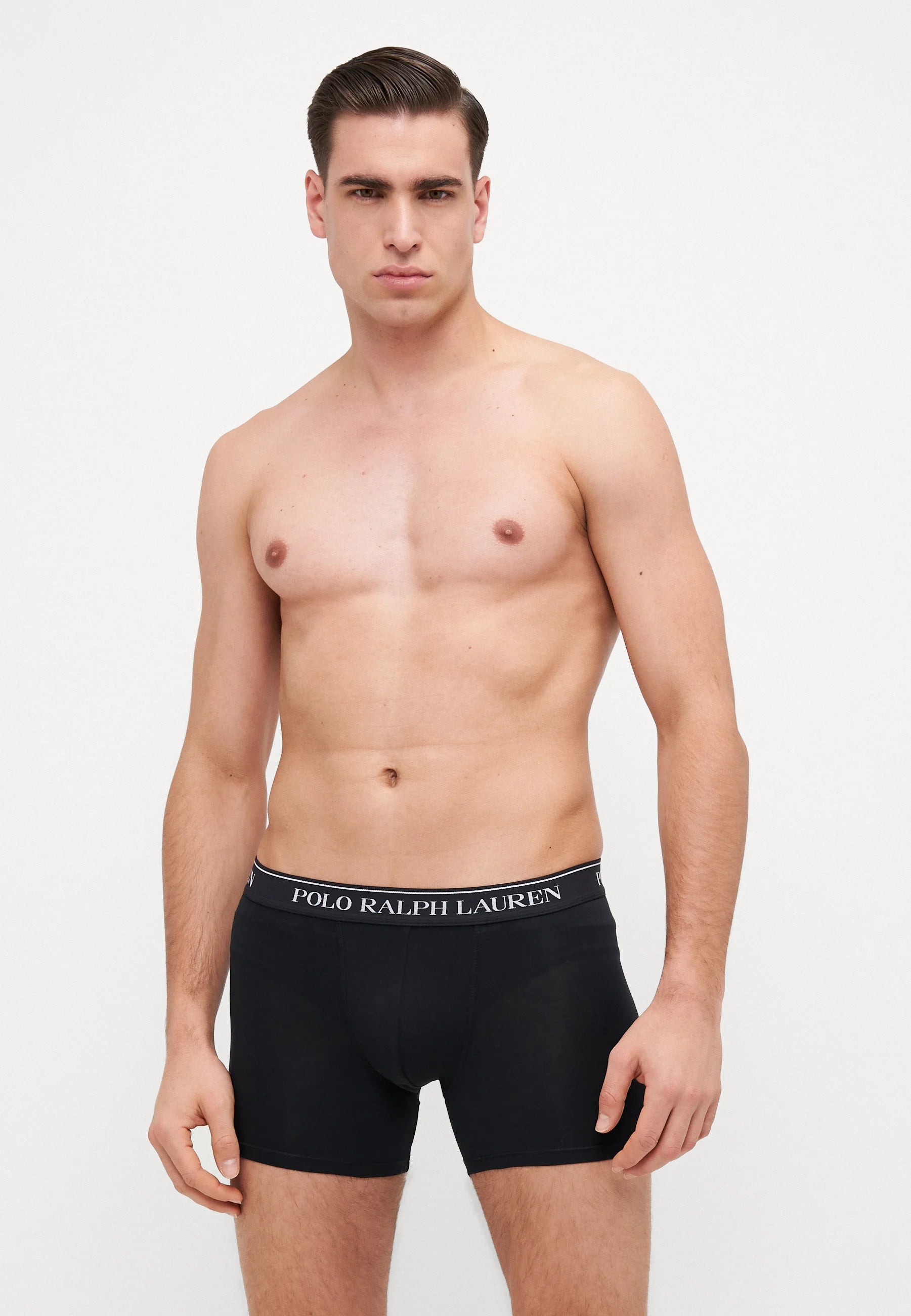 Polo Ralph Lauren Boxer en coton stretch – Lot de 3 – Vert, Gris, Noir
