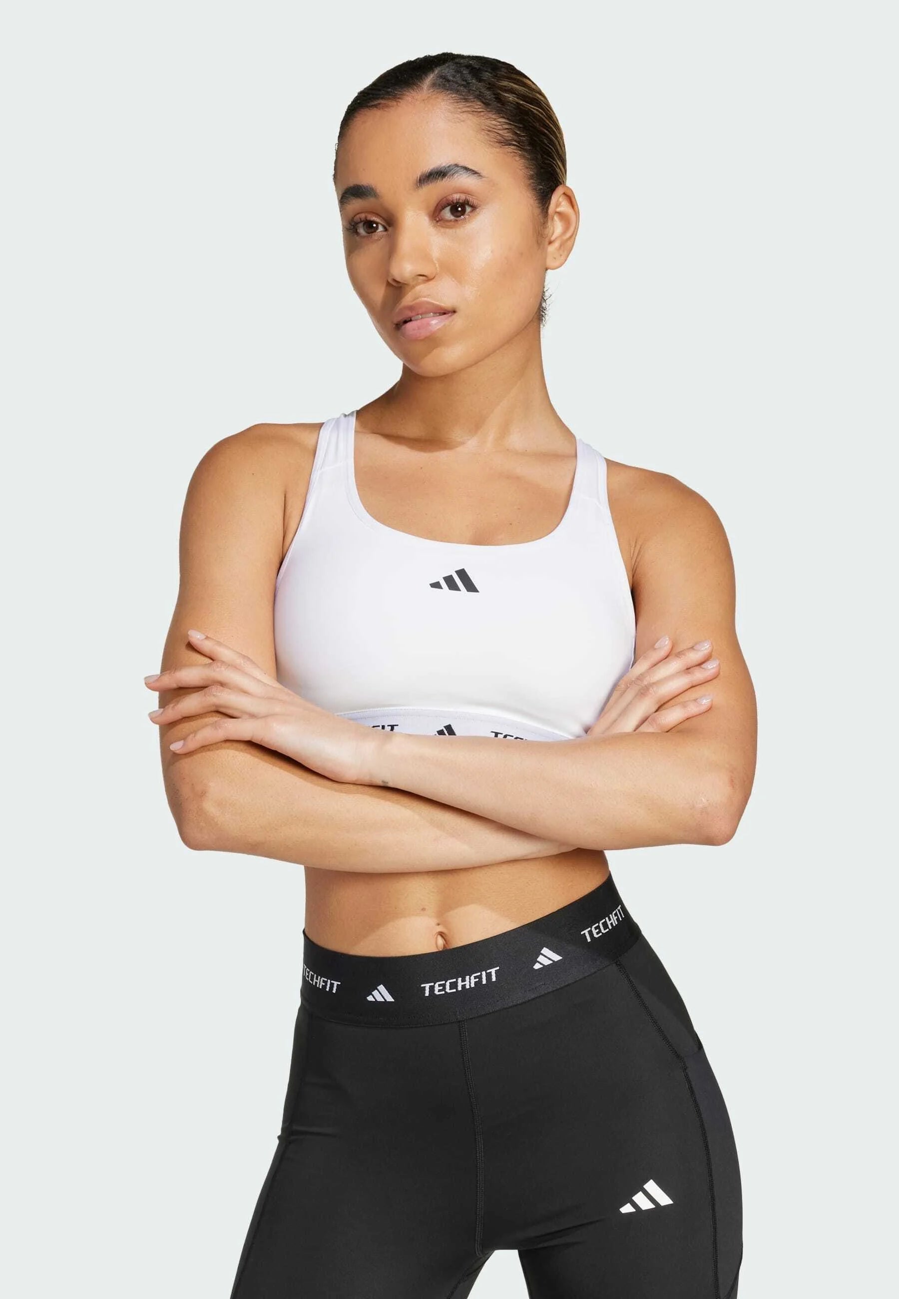 Reggiseno a sostegno medio Adidas Performance Techfit - Bianco