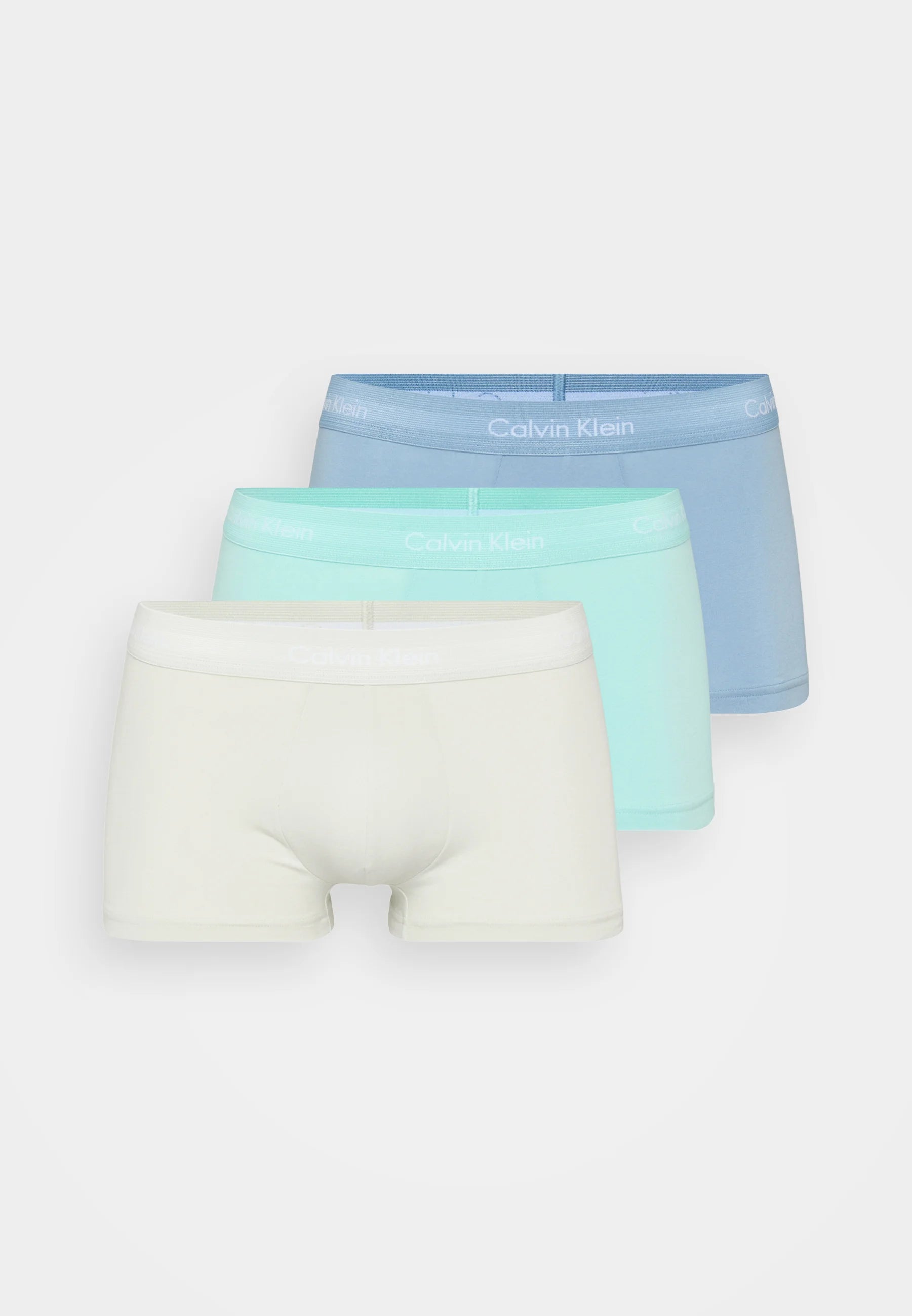 Calvin Klein Cotton Stretch Trunks – 3 Pack – Faded Denim, Celadon Tint, Beau