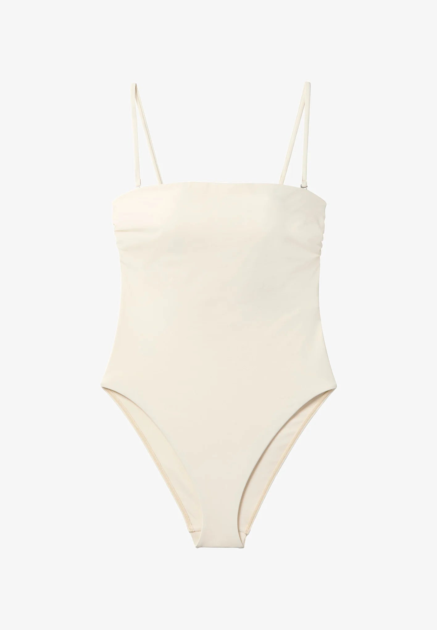 Jednodílné plavky Calvin Klein bez ramínek – starožitné bílé