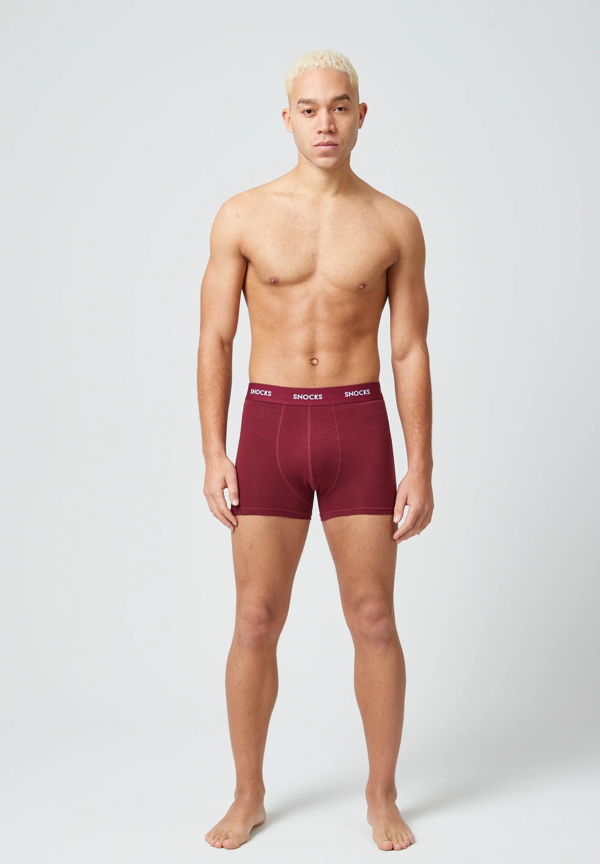 SNOCKS Lot de 6 boxers avec ceinture colorée – Ensemble à rayures rouges