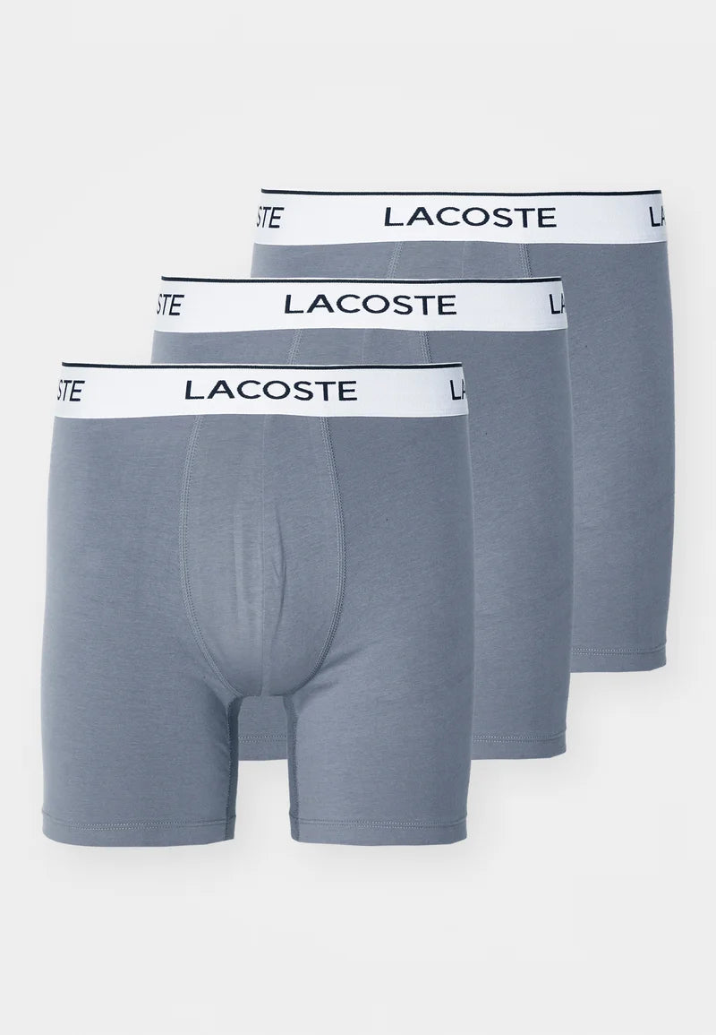 Lacoste Long Stretch Boxer Briefs 3 Pack – Steel Grey