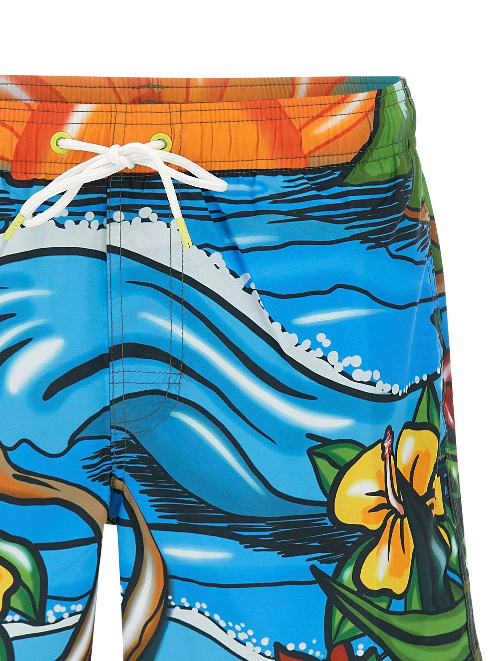 SUNDEK Illustration Print Swim Shorts – Blue