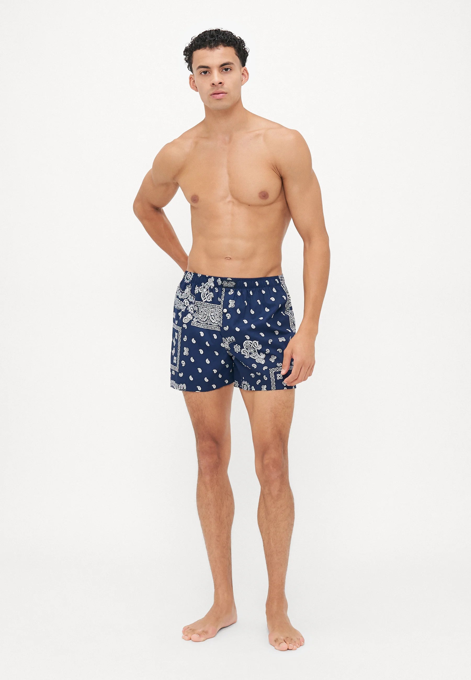 Boxer en coton Polo Ralph Lauren - Pack unique - Bleu foncé avec motif