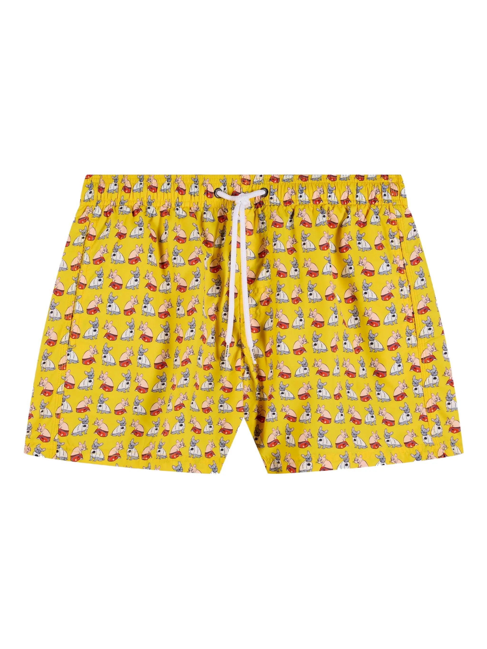 Short de bain à imprimé chien SUNDEK X Pelo Foundation - Jaune